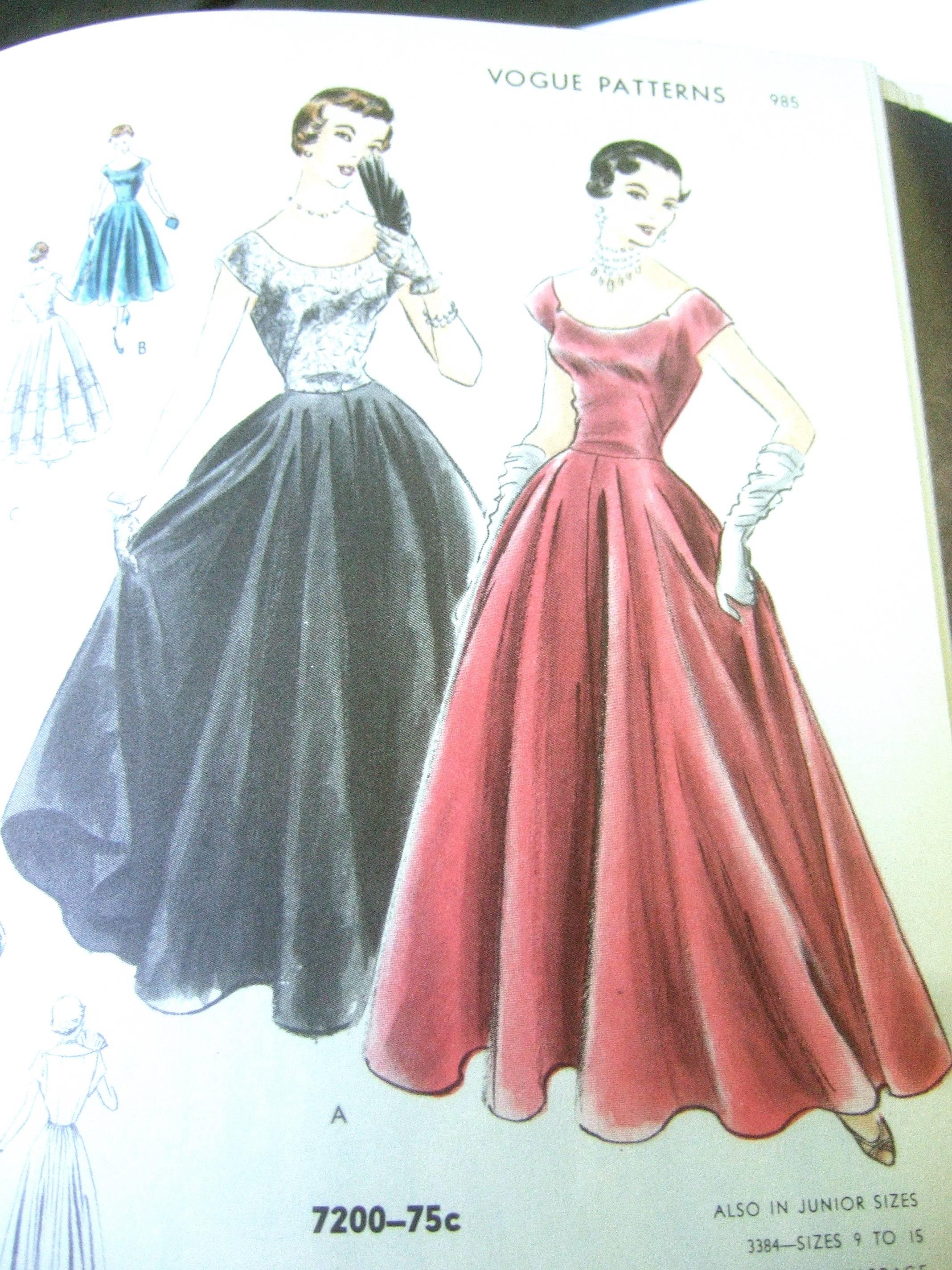 1952 Vogue Pattern Book with French Couture Illustrations   2