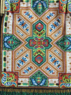 Large Victorian Beaded Bag Rare Oriental Carpet Design. 1880's.