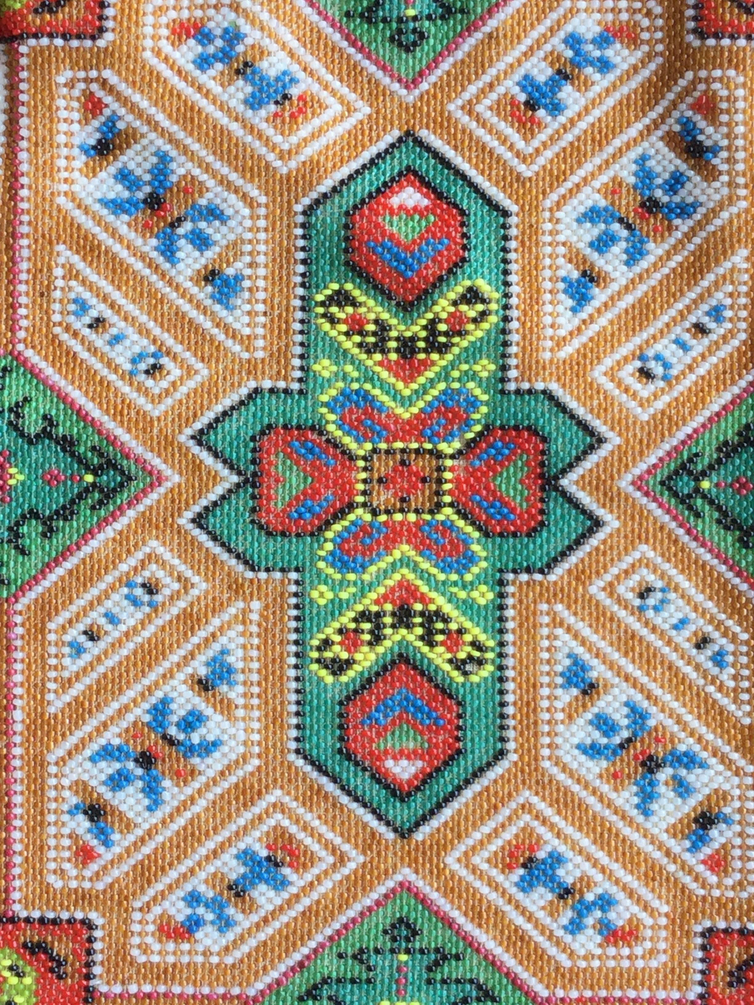 Large Victorian Beaded Bag Rare Oriental Carpet Design. 1880's. 1