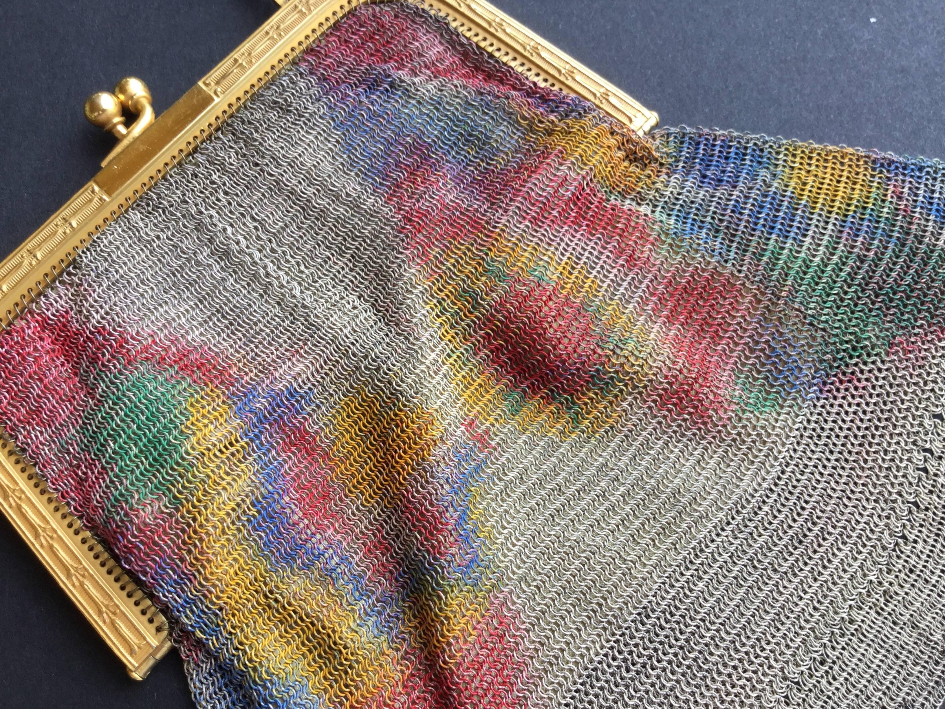 Brown Art Deco 1920's Mesh Bag. Whiting and Davis.