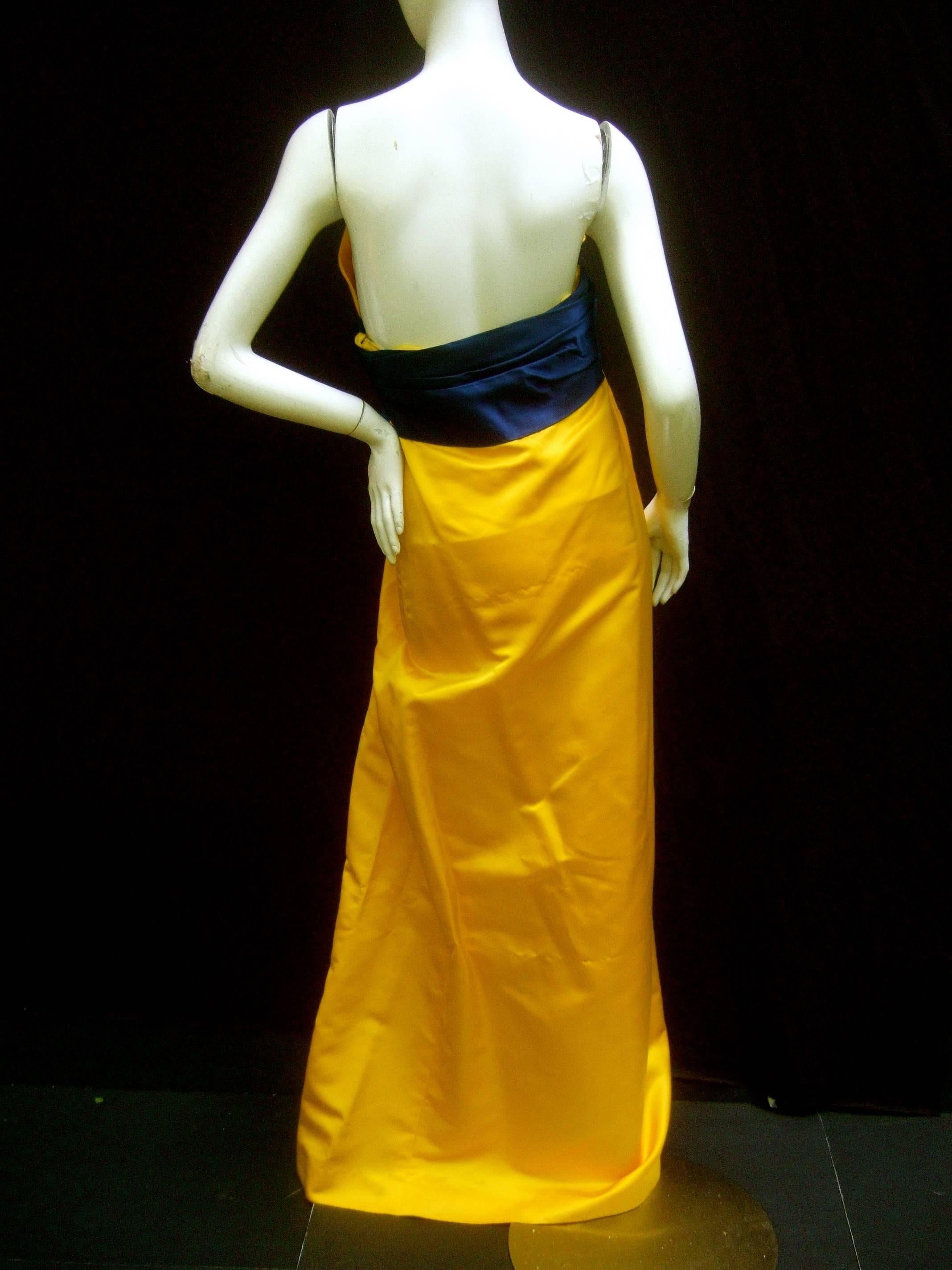 Bill Blass Opulent Golden Satin Gown for Neiman Marcus c 1990 4