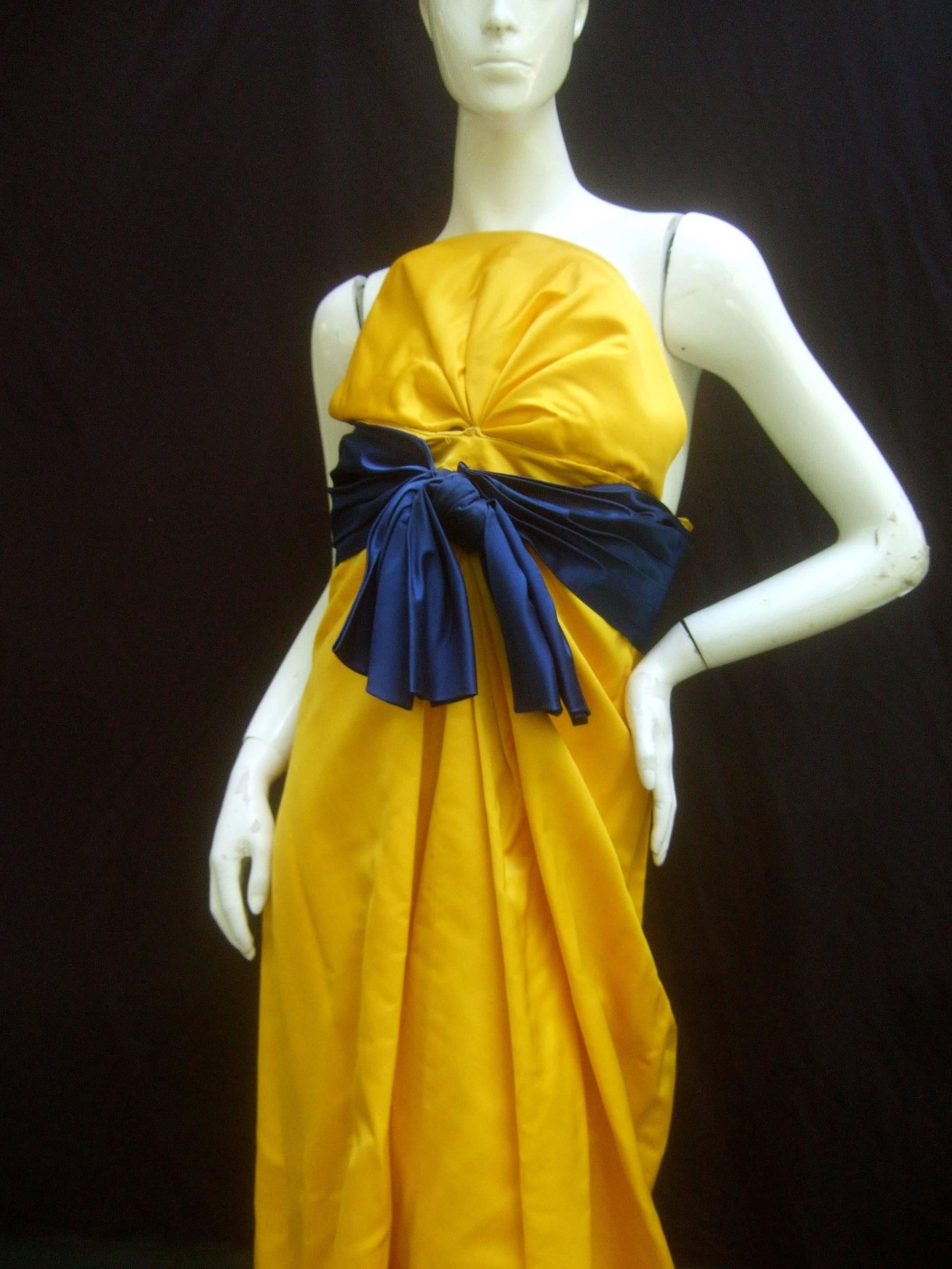 Bill Blass Opulent Golden Satin Gown for Neiman Marcus c 1990 3