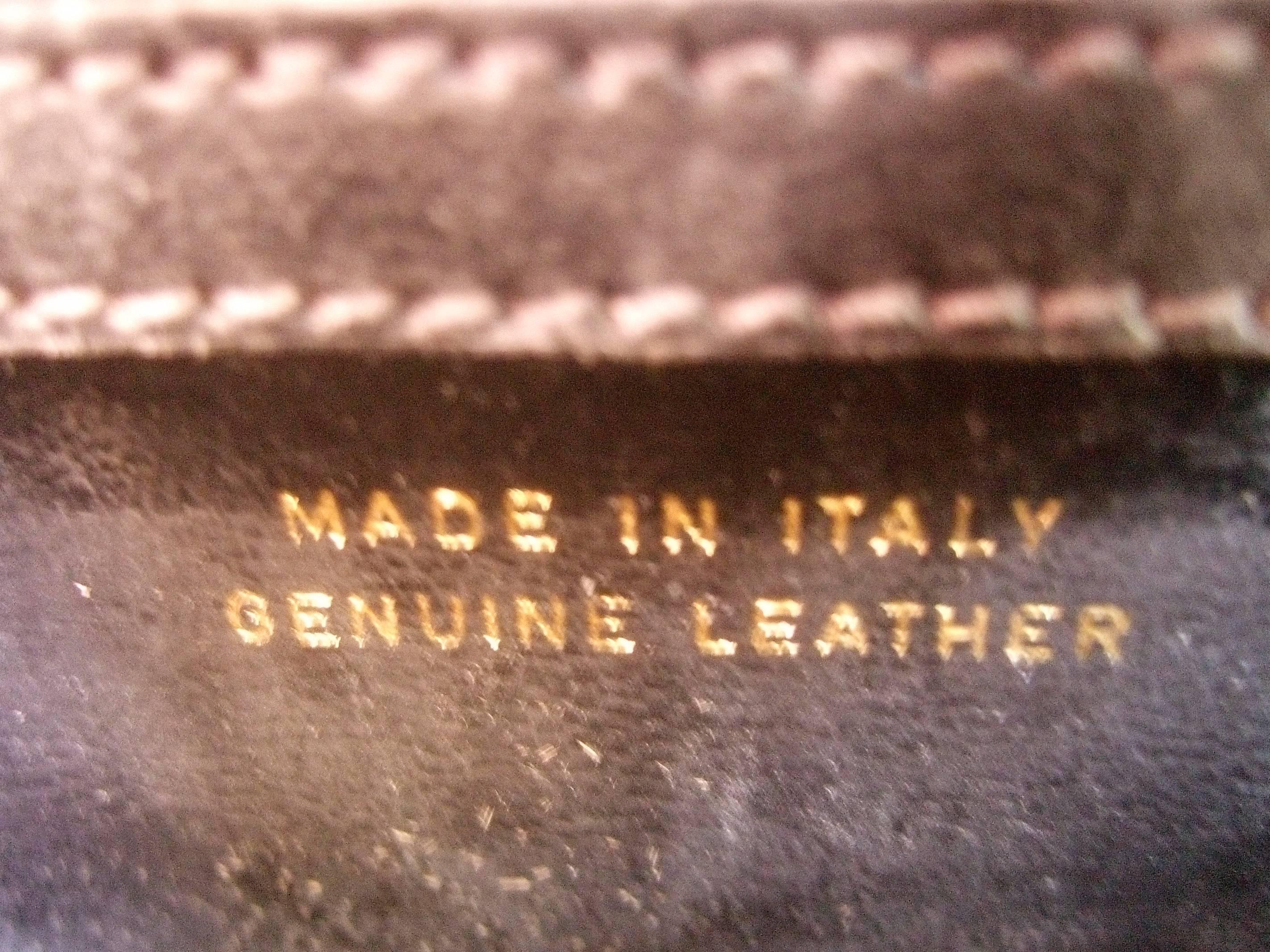Chic mod Italian leather classic handbag c 1970s 5