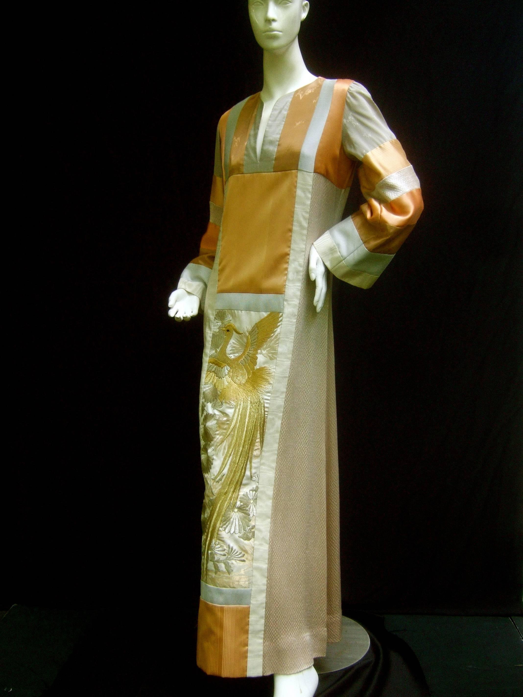 Brown Stunning Rare Japanese Style Caftan Gown by Jon Shannon c 1970s