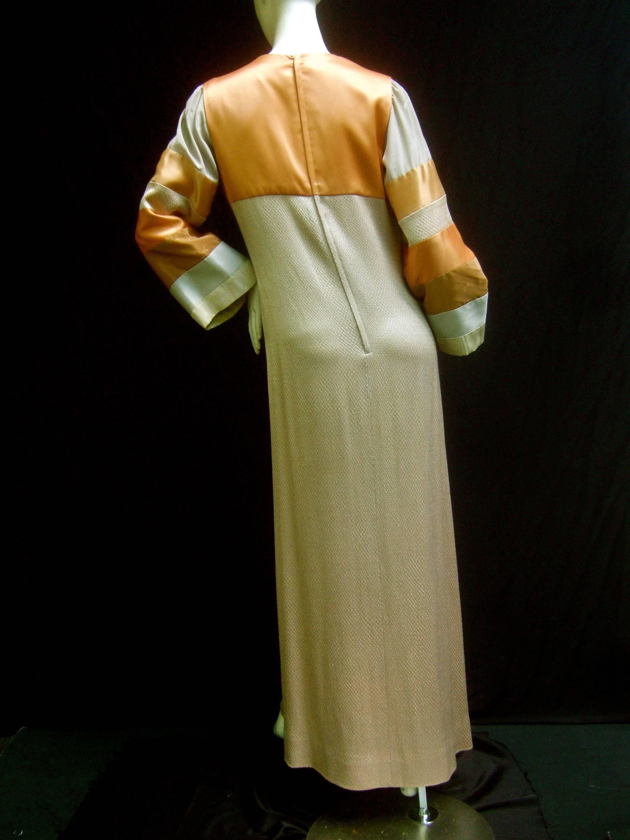 Stunning Rare Japanese Style Caftan Gown by Jon Shannon c 1970s 5