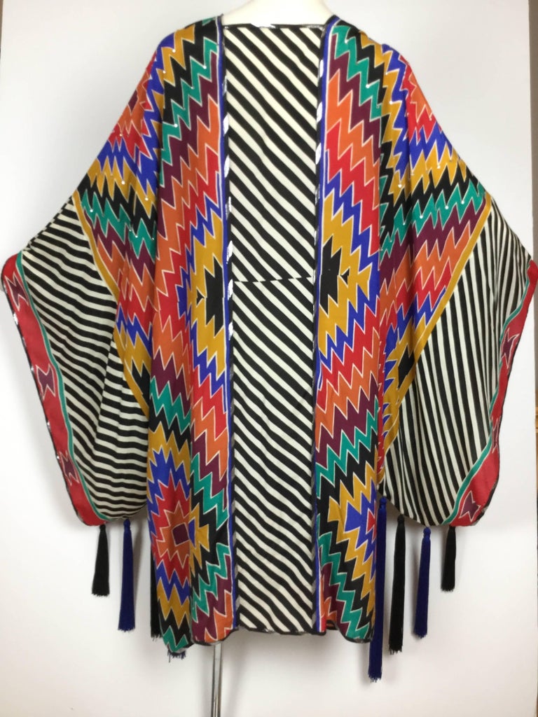 Incredible Adele Simpson Kimono Style Jacket. 1980's. at 1stDibs