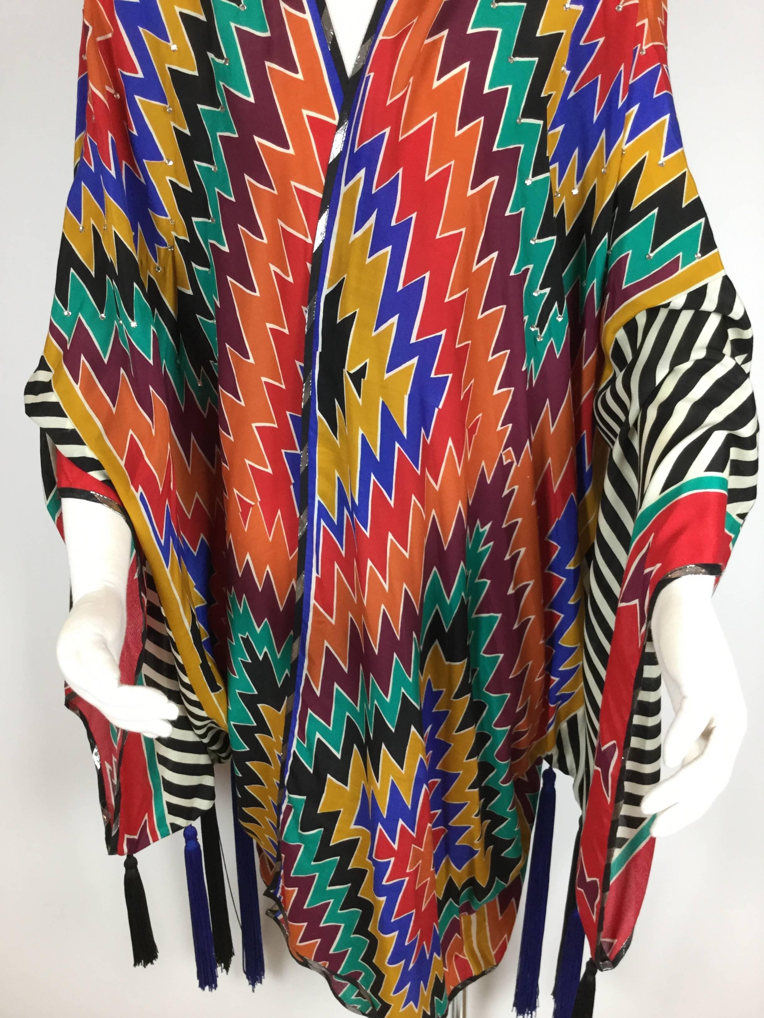 Women's or Men's Incredible Adele Simpson Kimono Style Jacket. 1980's.