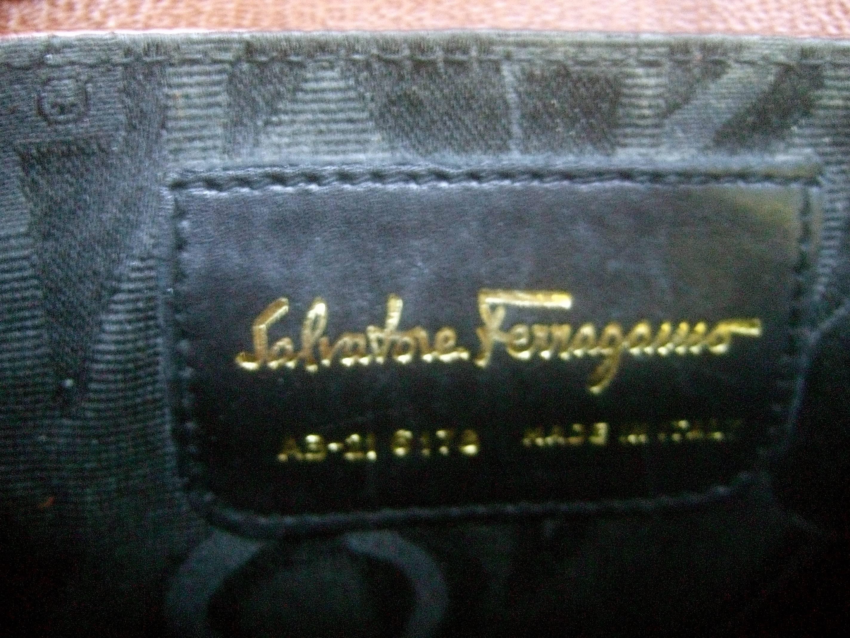 Salvatore Ferragamo Italy Diminutive Tiny Brown Leather Shoulder Bag  2