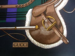 Gucci Italy Massive Equestrian Theme Wool Shawl - Scarf c 1990s 52 x 52