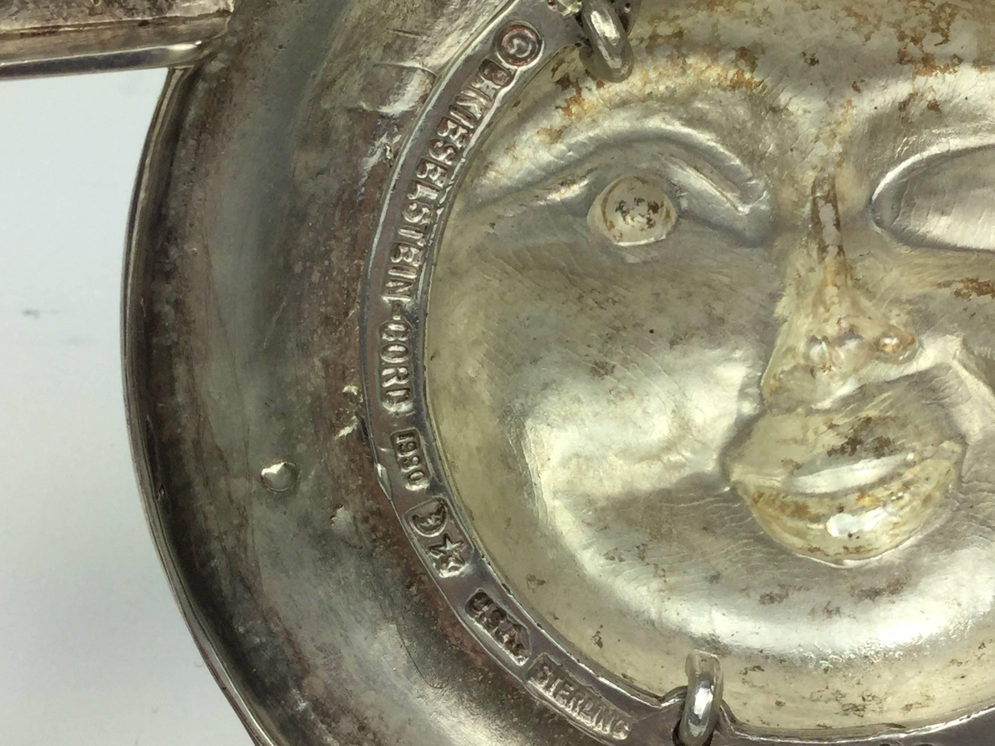 Kielselstein-Cord Giant Sun and Moon Sterling Belt Buckle. 1990. 3