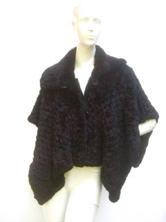 Plush Italian Black Sheared Rabbit Fur Caplet Shrug for Neiman Marcus