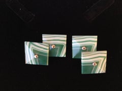 Art Deco Banded Agate Cufflinks. 1930's. French.