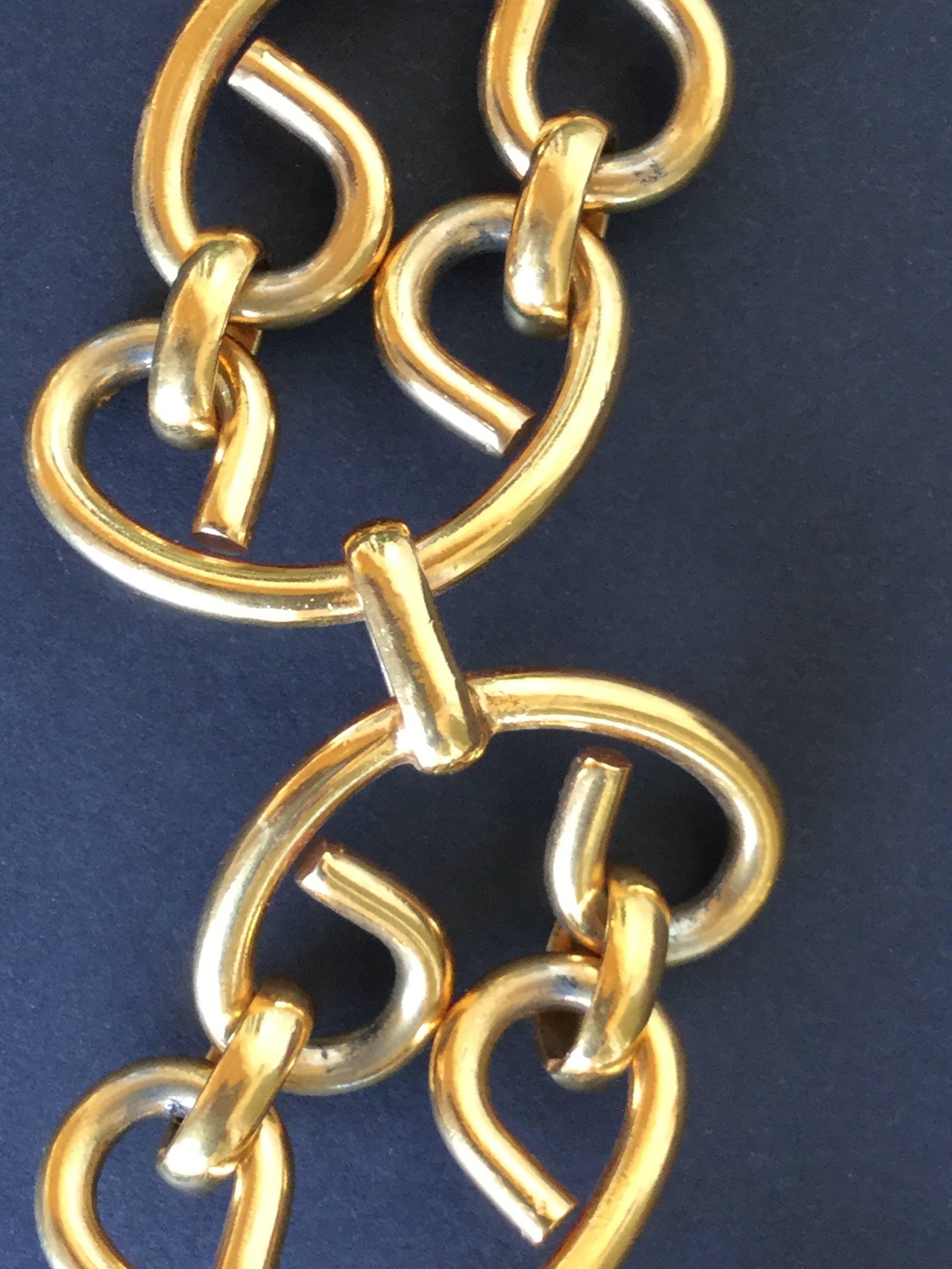 Chanel Chunky Gilt Link Bracelet. 1960's. In Excellent Condition In University City, MO