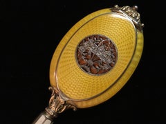 Exquisite Guilloche Enamel Sterling Silver Compact Pendant . Austrian. 1910.