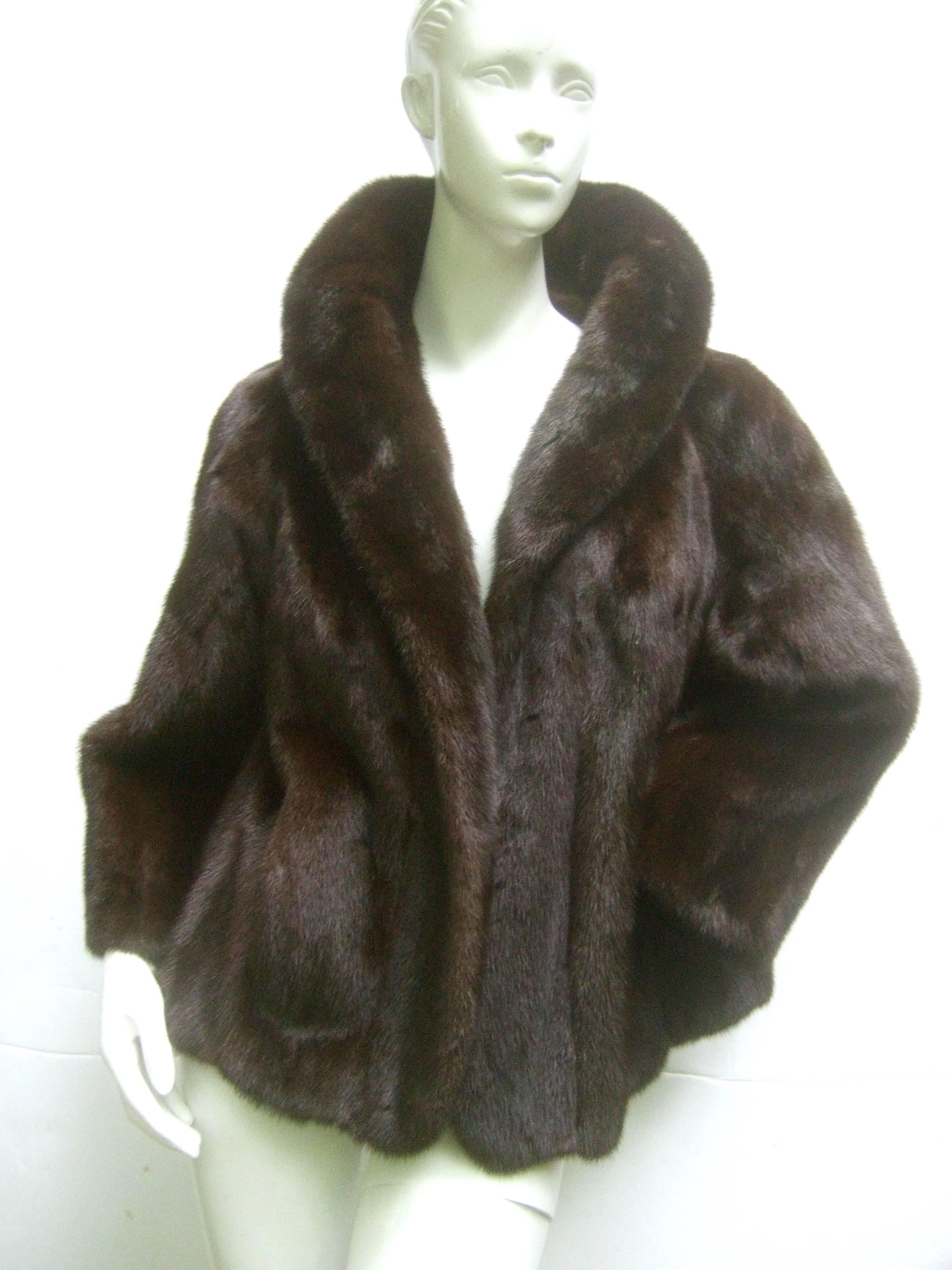 Revillon Paris Sumptuous Ranch Mink Cropped Jacket for Saks Fifth Avenue  c 1970 1