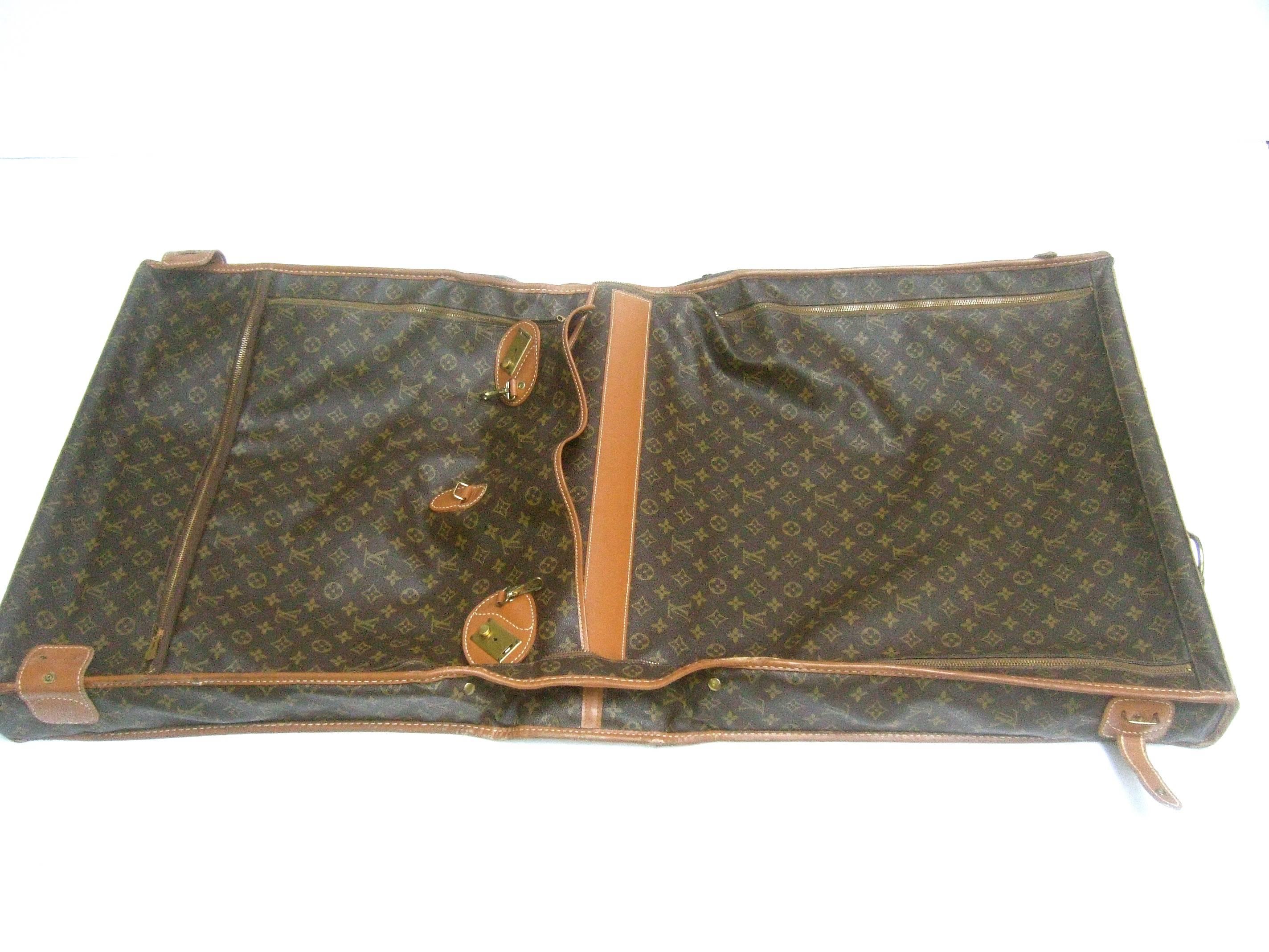 Women's or Men's Louis Vuitton Shabby Chic Well Loved Garment Travel Case c 1970s