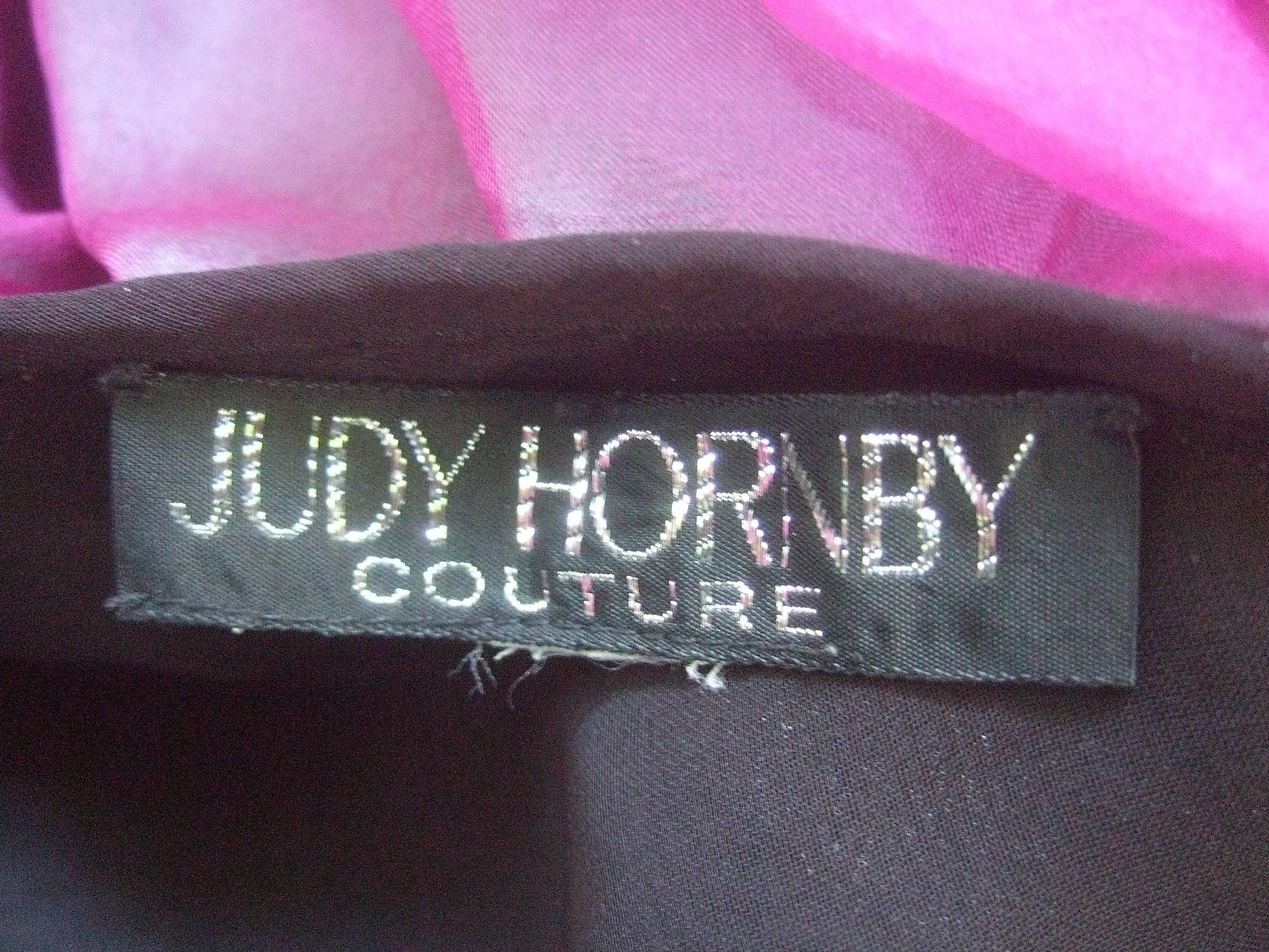 Judy Hornby Couture Black Silk Floral Burnout Dress c 1990 For Sale 4