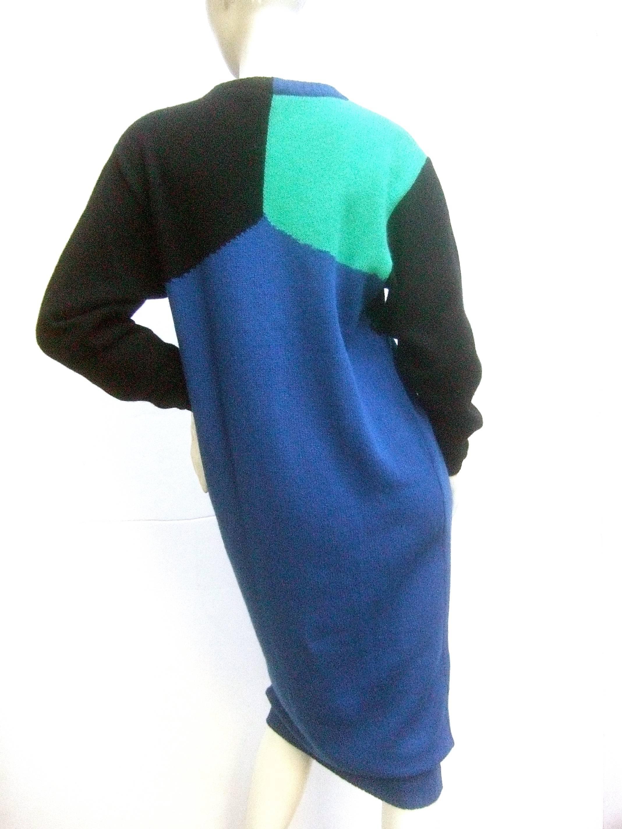 Yves Saint Laurent Italian Mod Wool Knit Sweater Dress circa 1980s In Good Condition In University City, MO