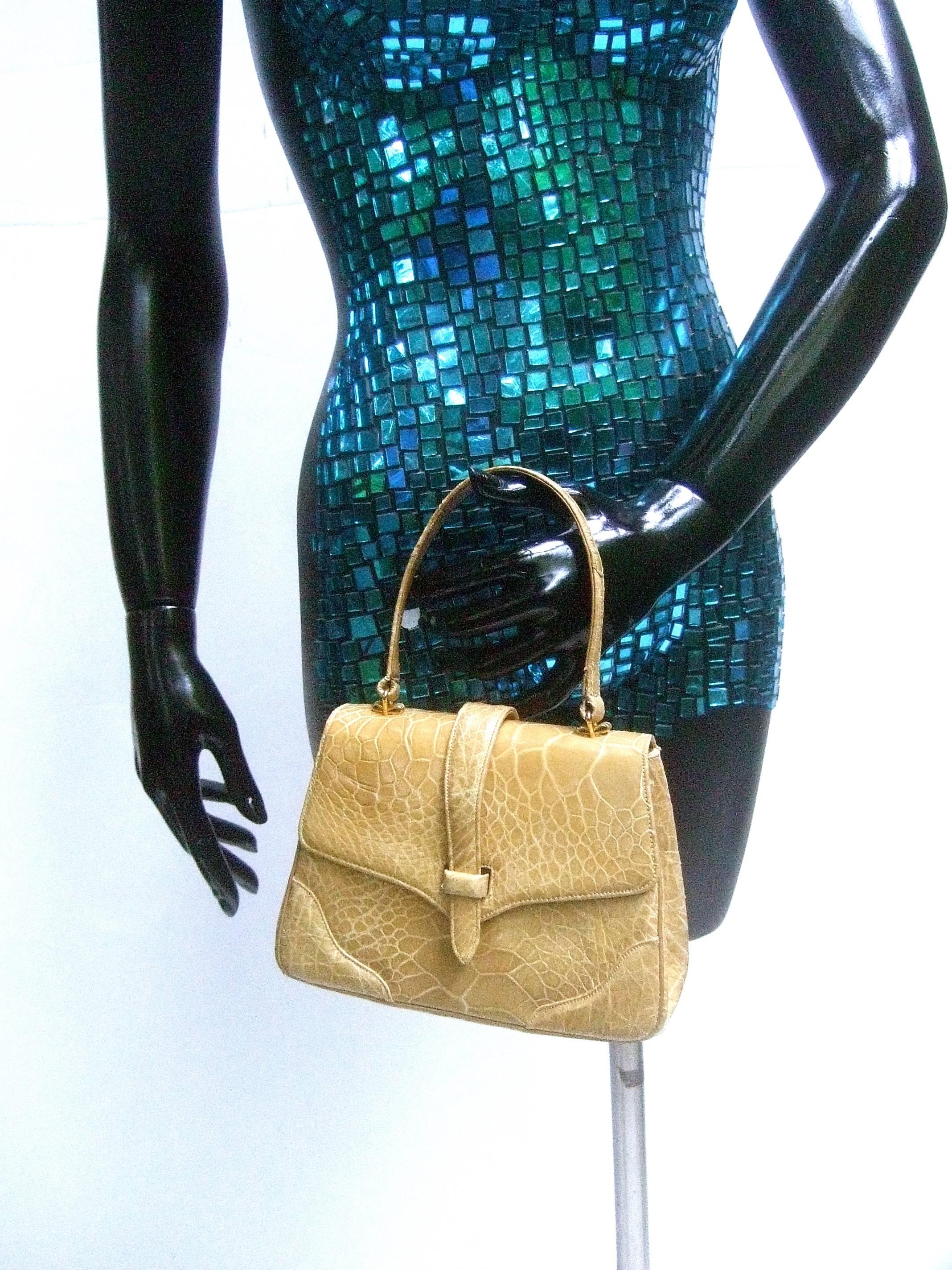 Lucille de Paris Stylish Reptile Handbag c 1960 1