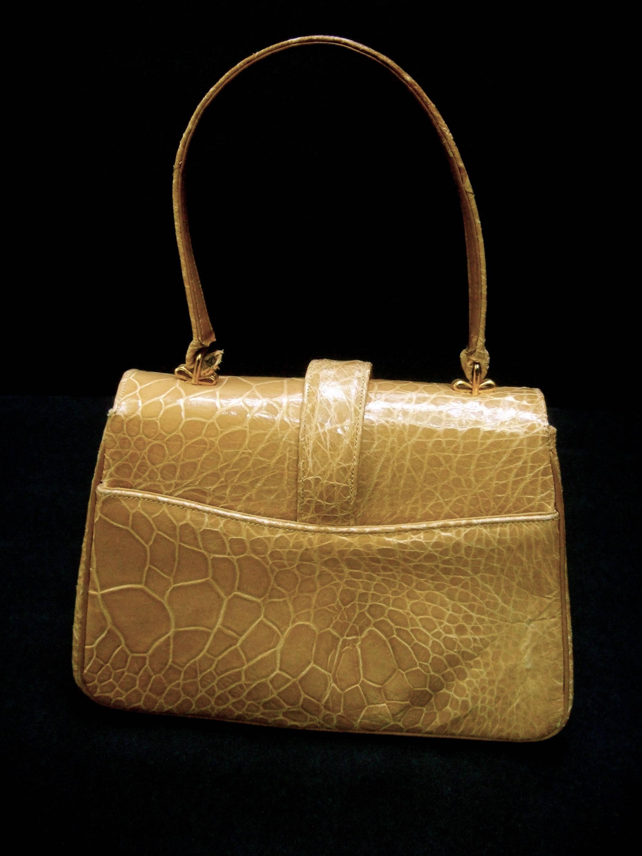 Lucille de Paris Stylish Reptile Handbag c 1960 4