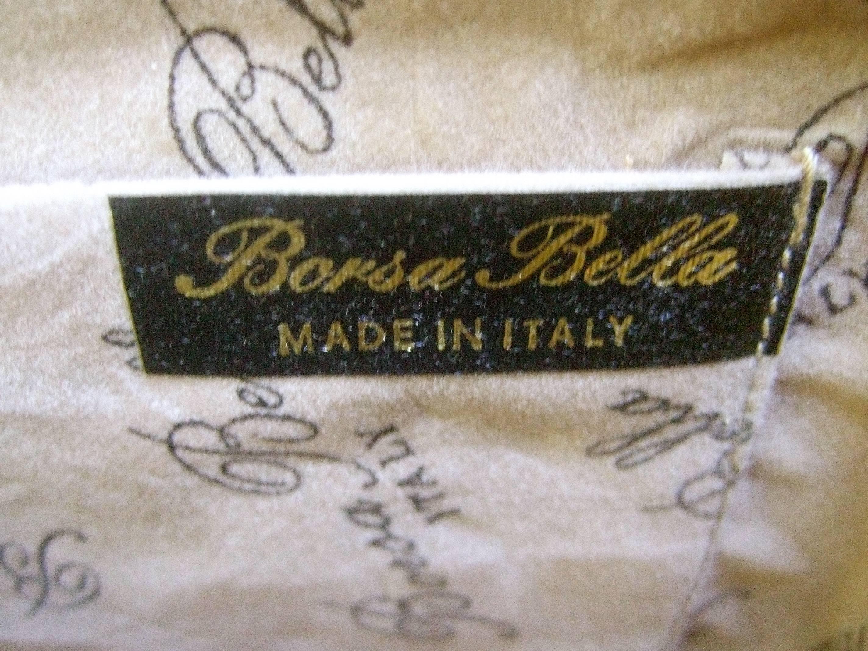 Borsa Bella Italien Gold Metallic geprägte Box Geldbörse ca. 1980er im Angebot 2
