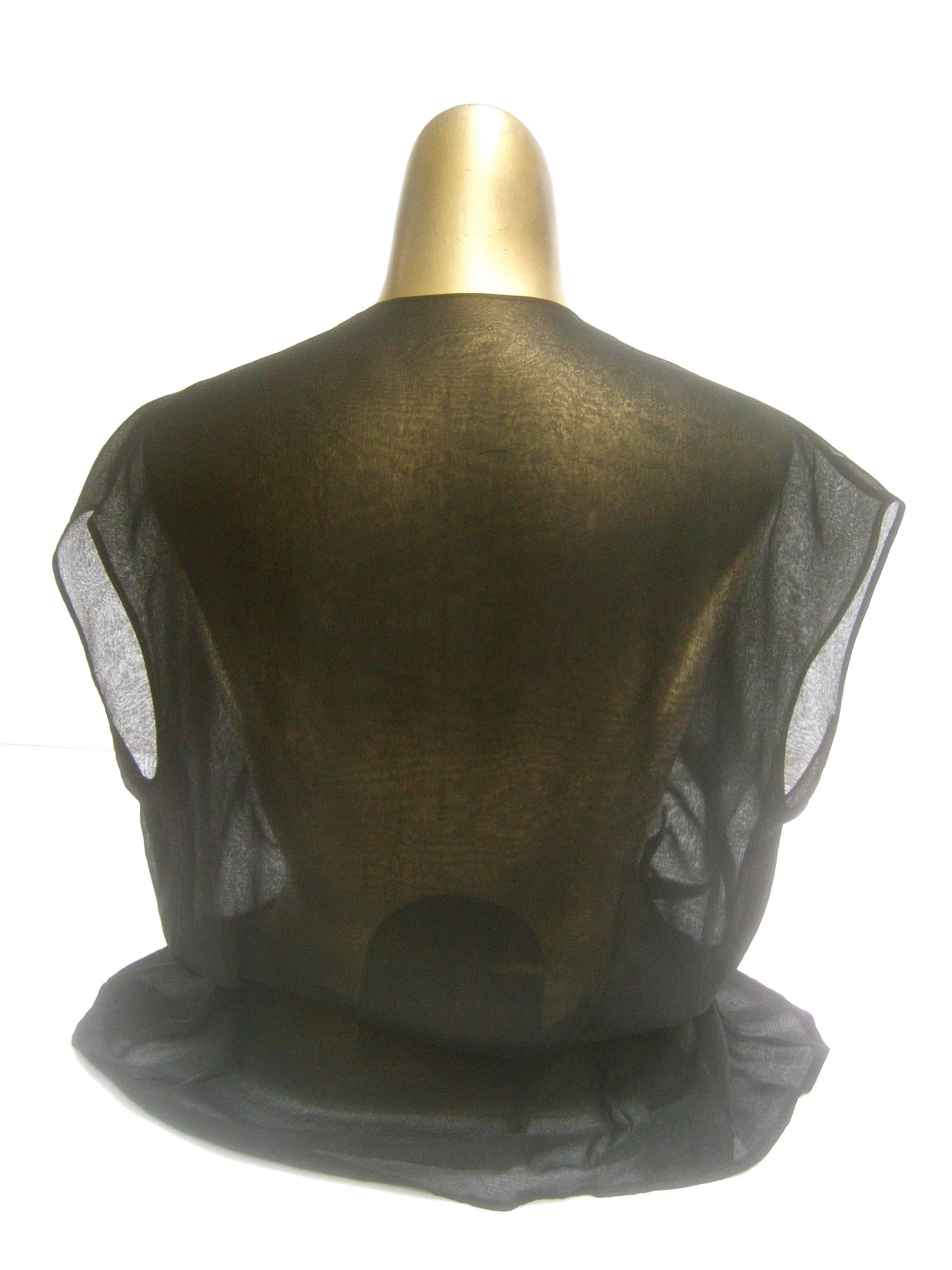 Christain Dior Sheer Black Silk Blouse c 1970  2