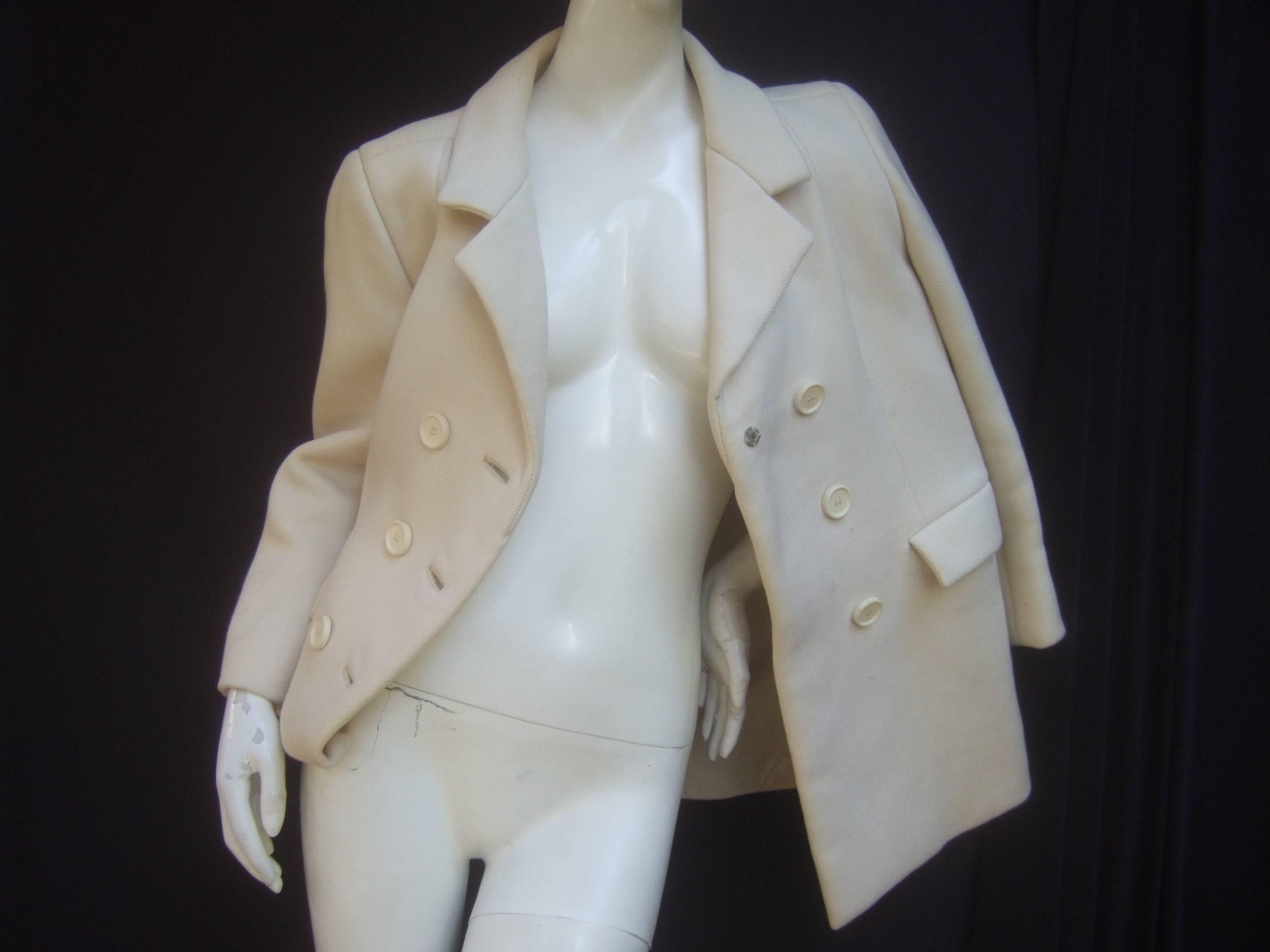 Norman Norell Couture Cream Wool Jacket circa 1970 In Good Condition In University City, MO