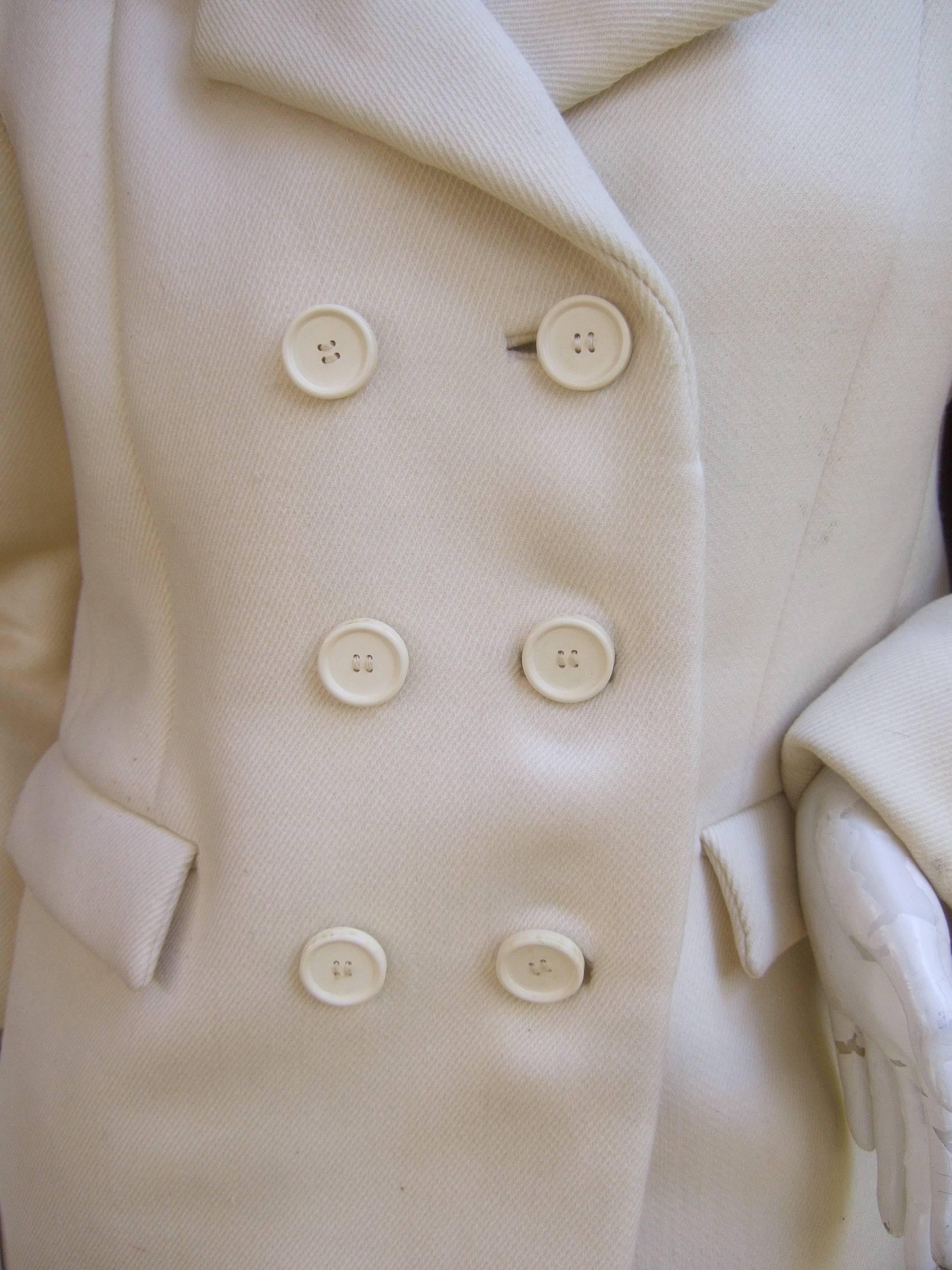 Women's Norman Norell Couture Cream Wool Jacket circa 1970