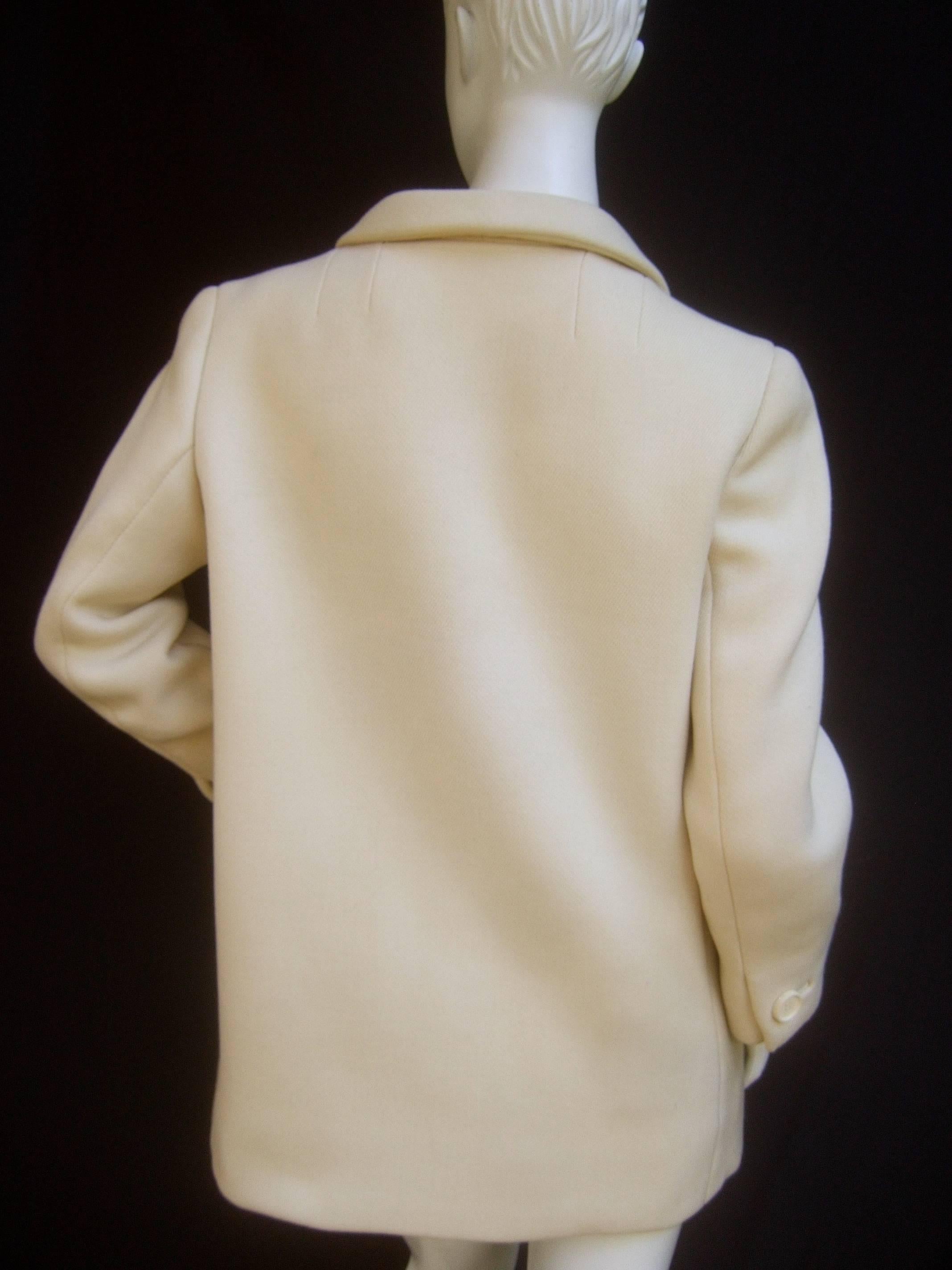 Norman Norell Couture Cream Wool Jacket circa 1970 3