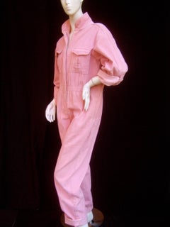 Diane von Furstenberg Vintage Pink Corduroy Jumpsuit c 1980s