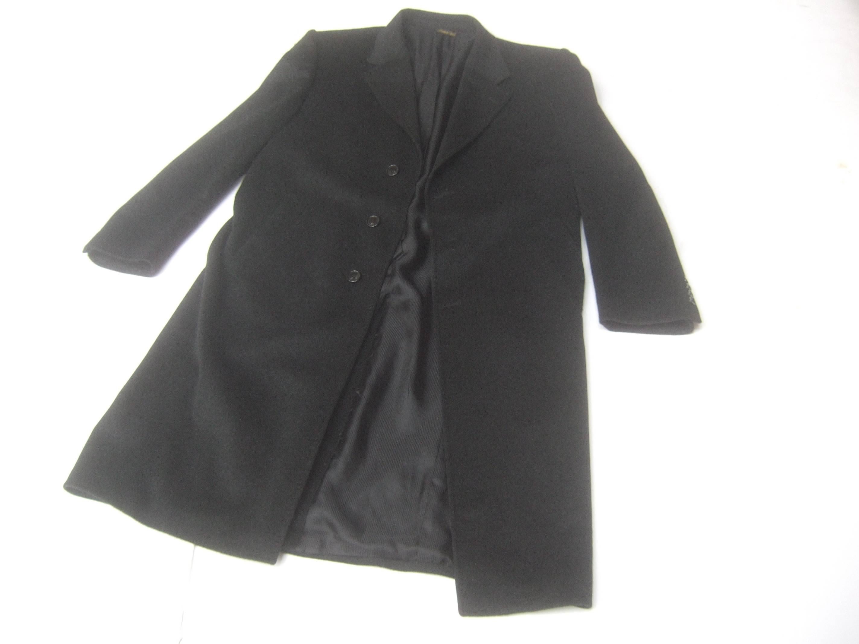Men's Italian 100% Cashmere Charcoal Gray Overcoat Size 44  1