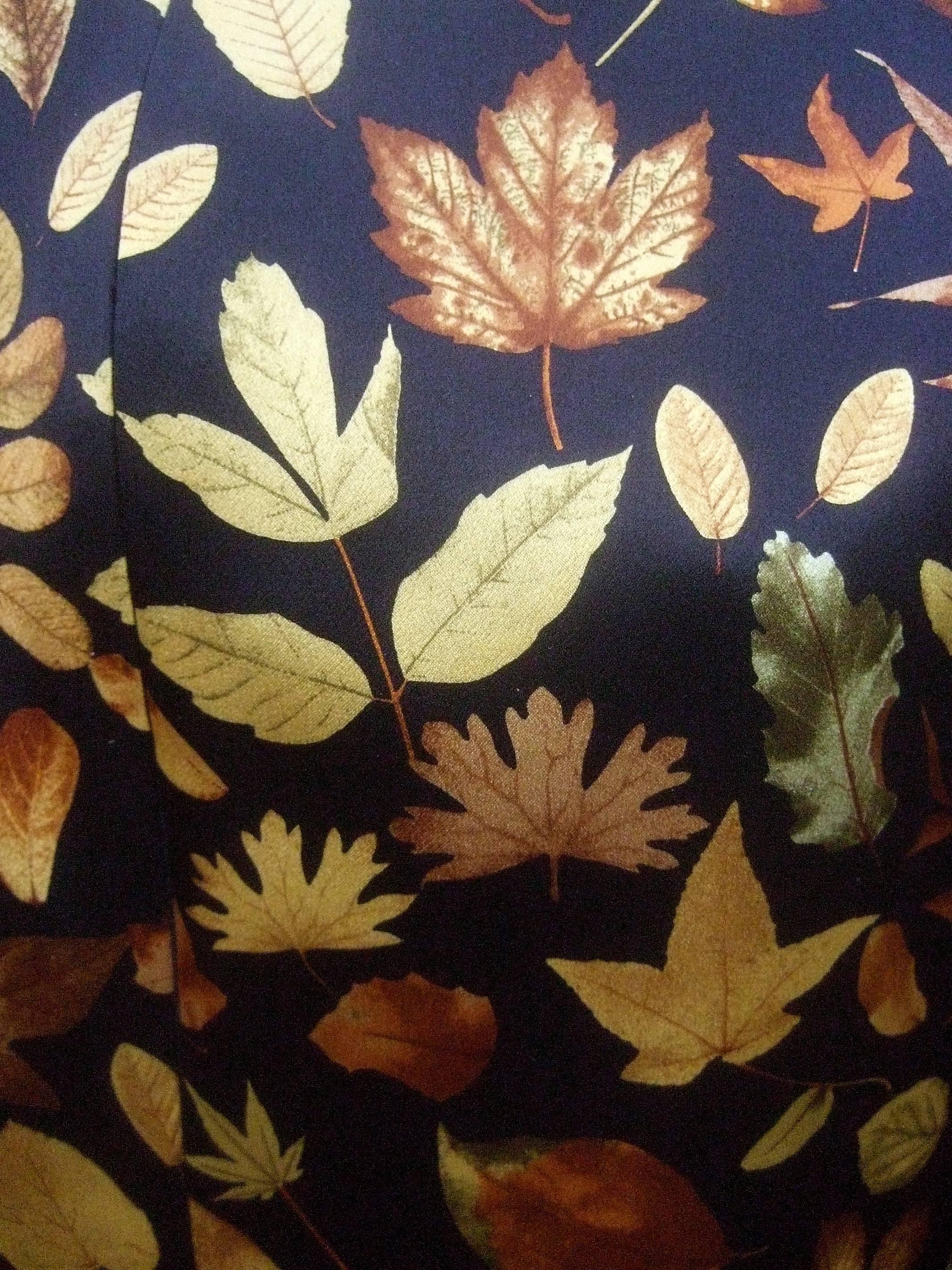 Women's Neiman Marcus Silk Autumn Leaf Print Tunic Dress c 1990