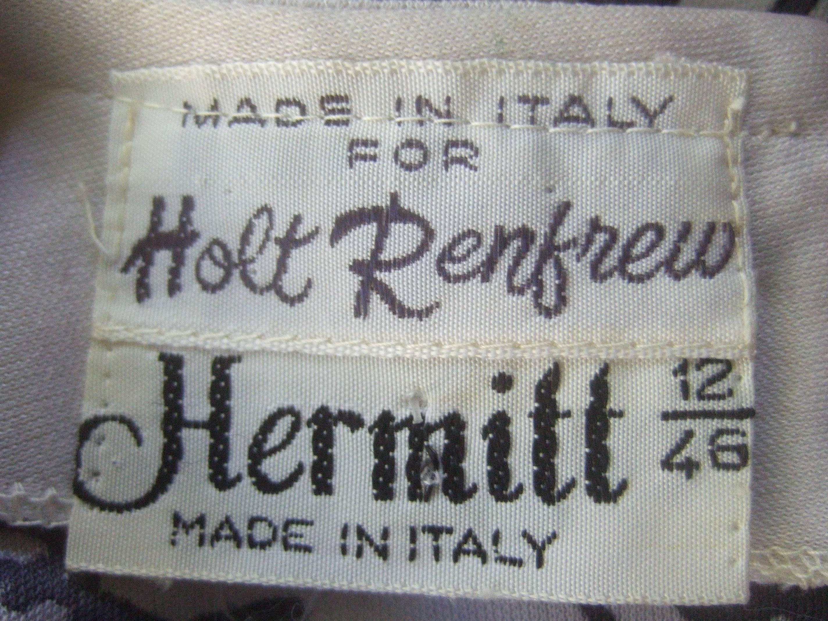 Hermitt for Holt Renfrew Italian Silk Blend Floral Print Dress circa 1970s  For Sale 2