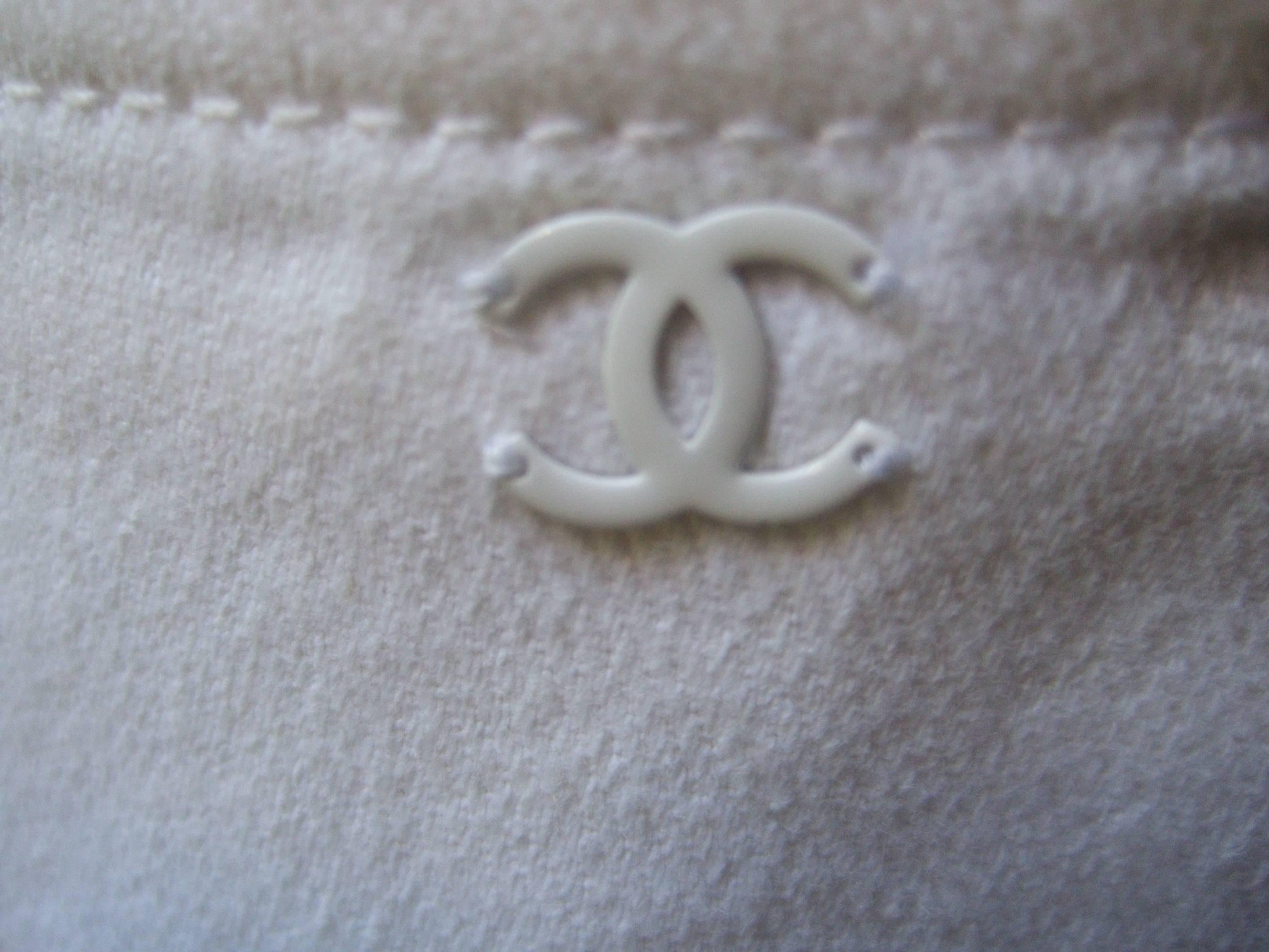 Gray Chanel Italian Crisp White Cotton Skirt Size 42 