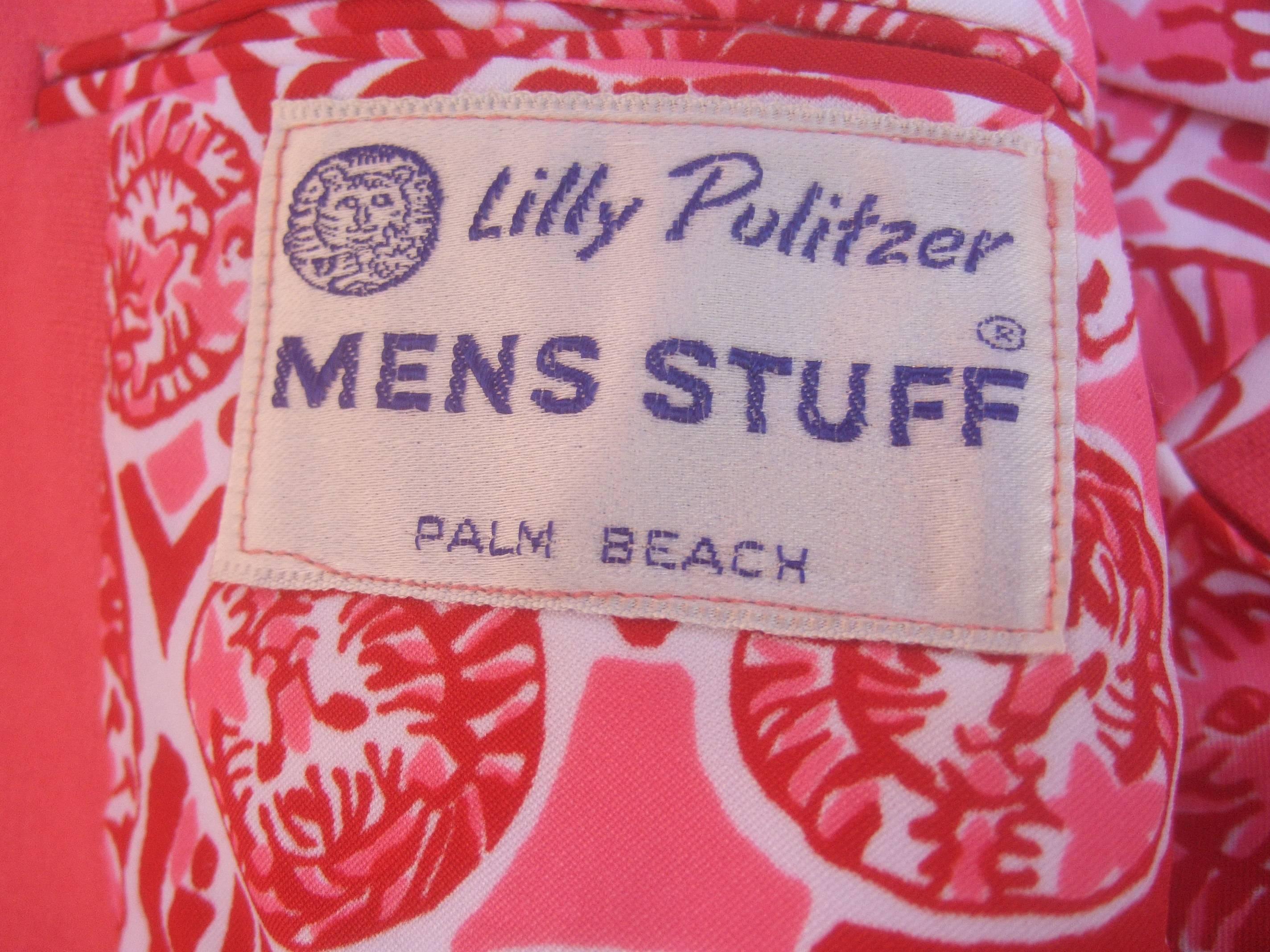 Lilly Pulitzer Men's Coral Pink Resort Sports Jacket circa 1970s 5