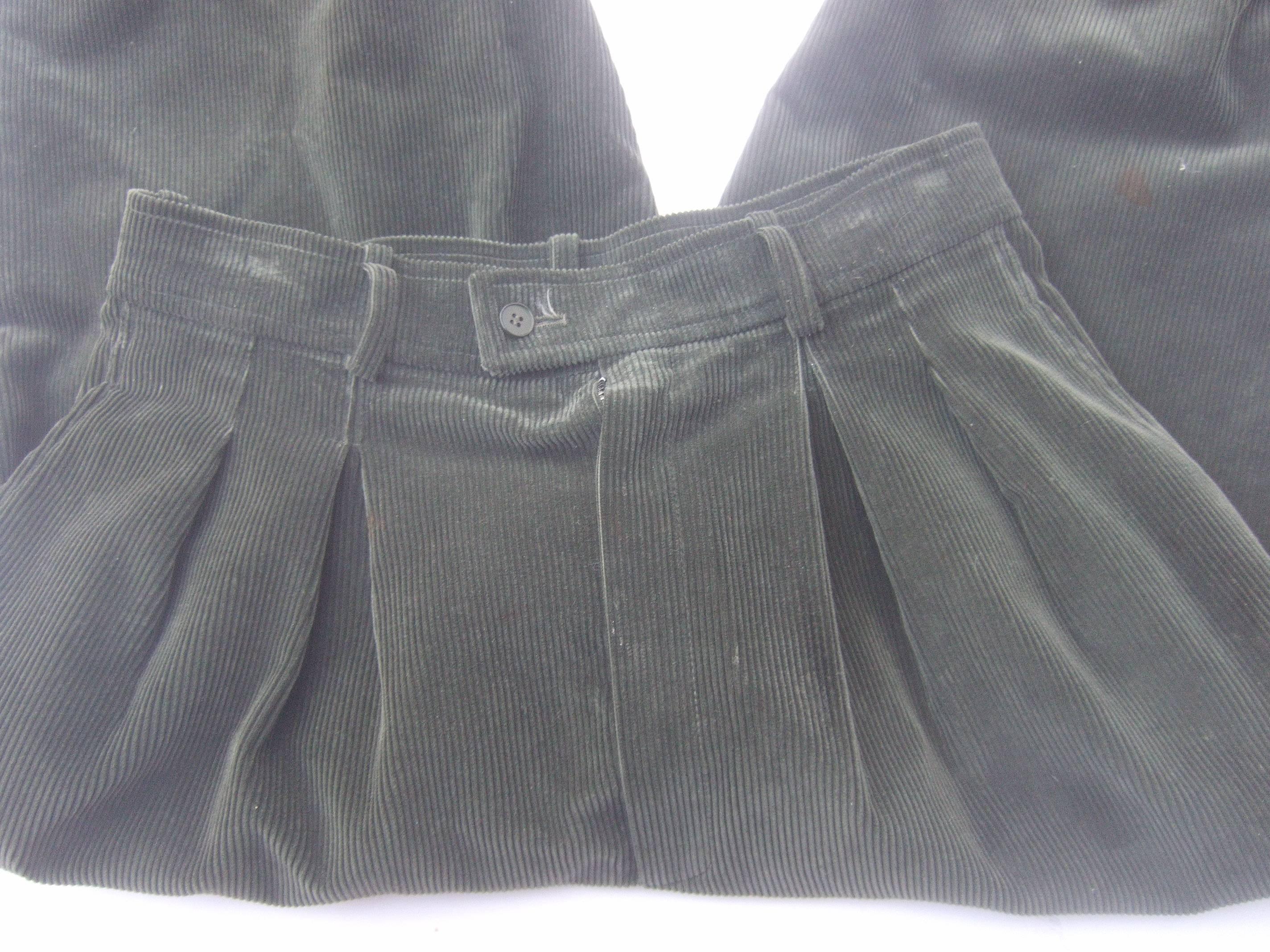 Saint Laurent Rive Gauche Moss Green Corduroy Knicker Slacks c 1970s 2