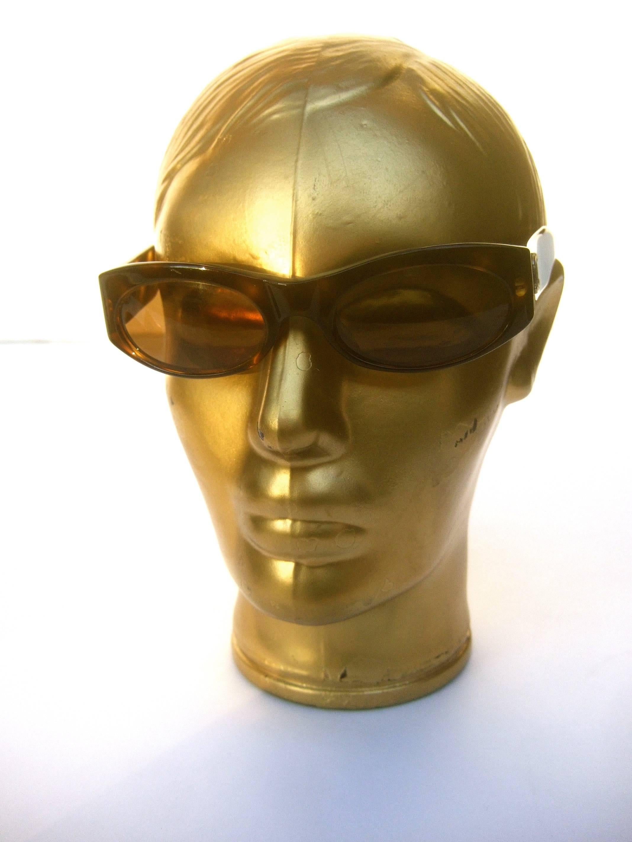 Black Chanel Italian Tortoise Shell Lucite Sunglasses in Chanel Case