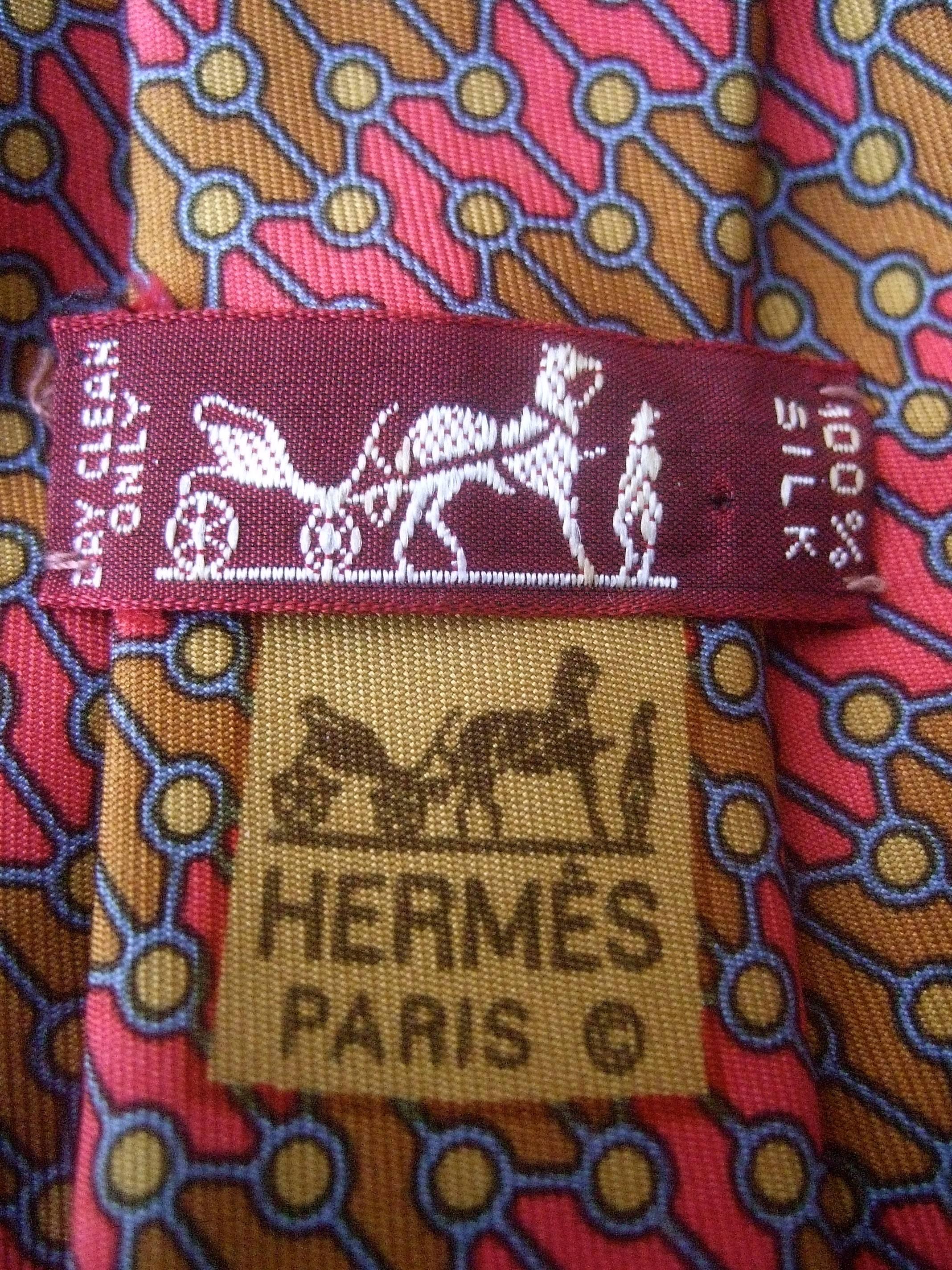 Hermes Paris Vintage Striped Men's Silk Necktie   In Good Condition In University City, MO