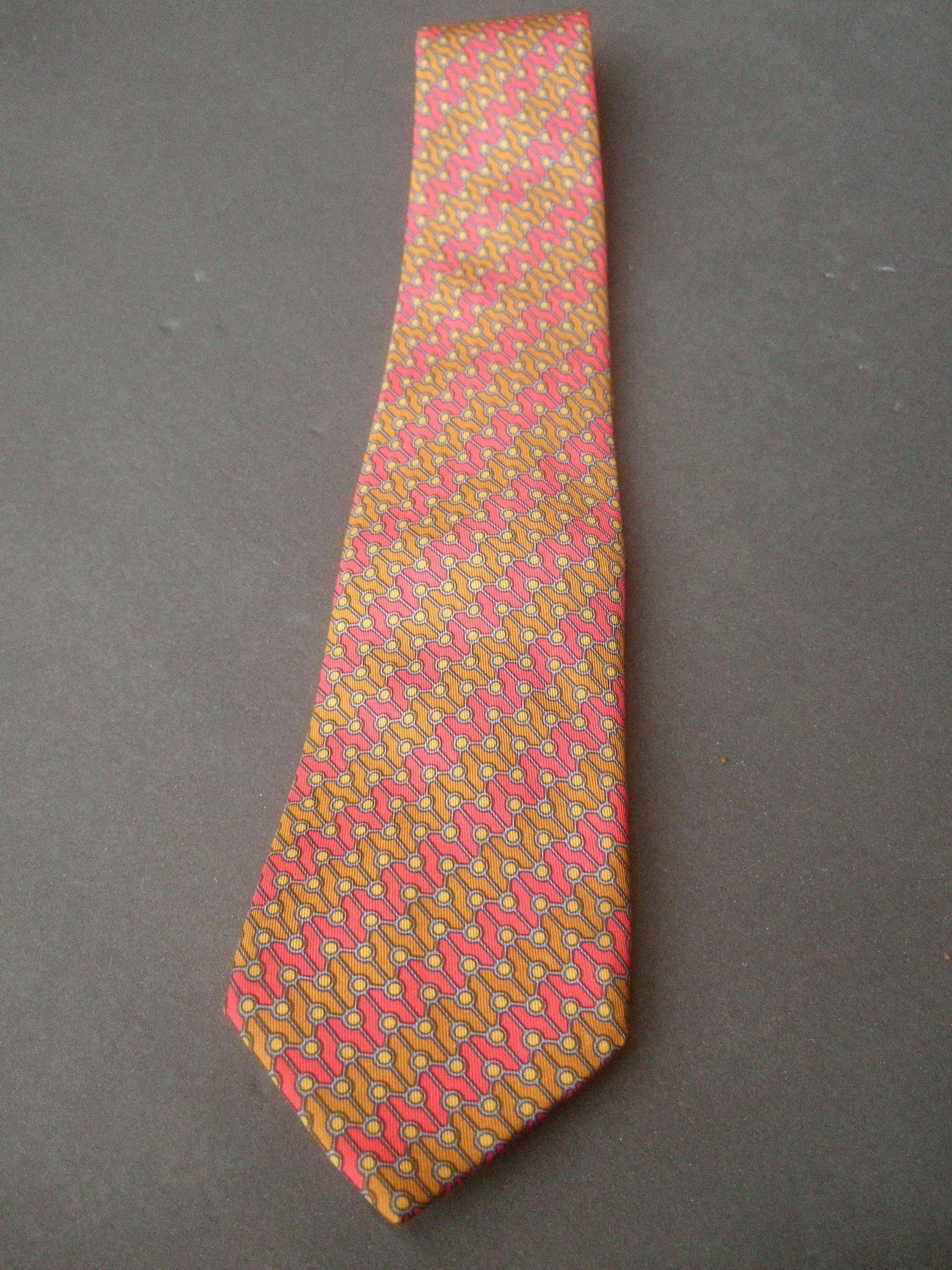 Hermes Paris Vintage Striped Men's Silk Necktie   1