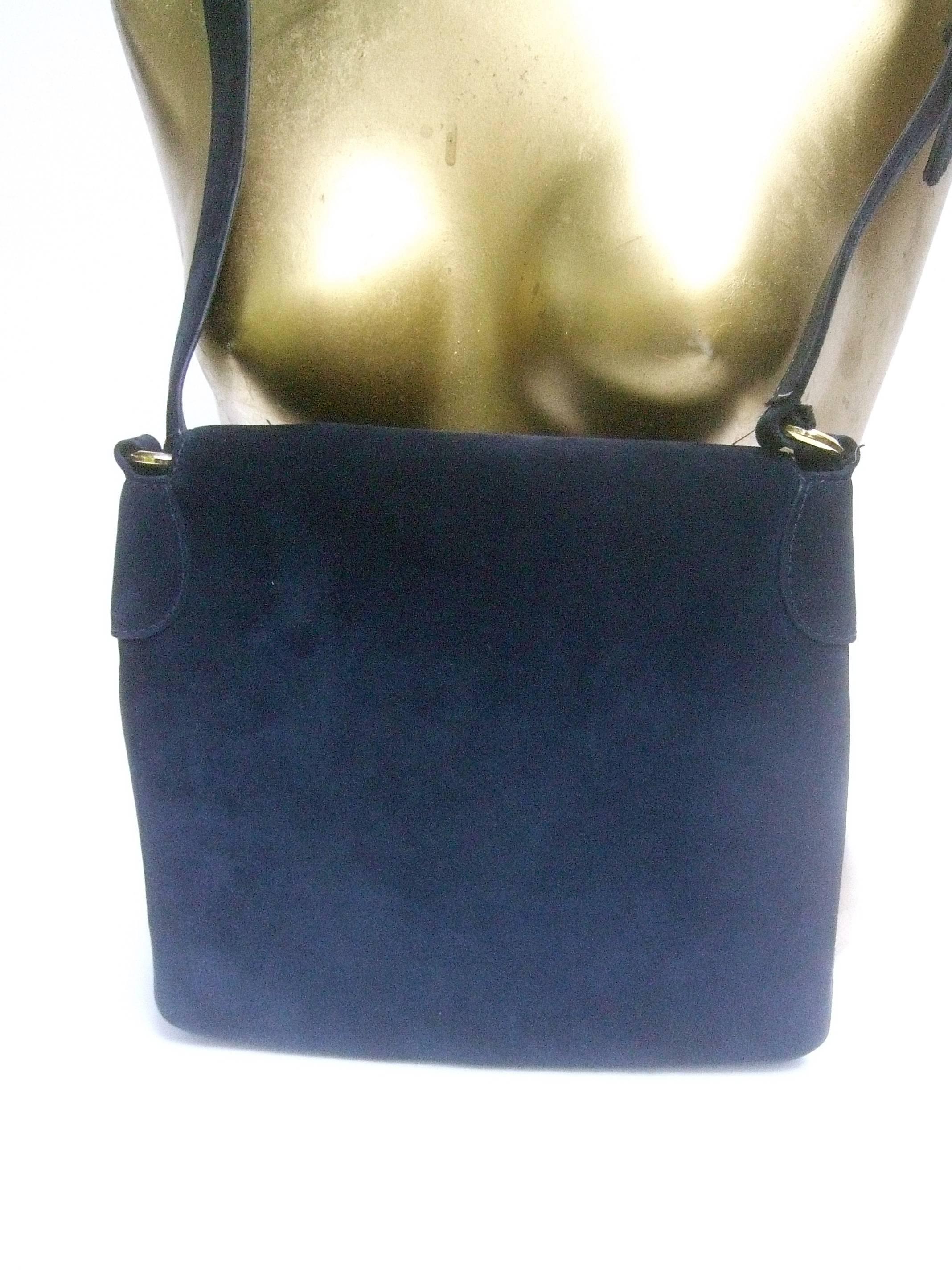 Gucci Rare Midnight Blue Equine Emblem Shoulder Bag c1970s For Sale 2