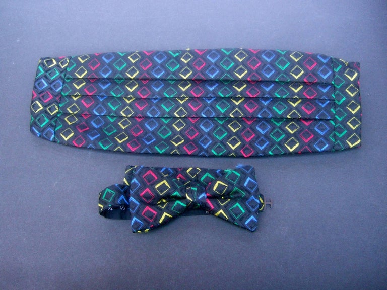 Neiman Marcus Men's Cummerbund Necktie Set in NM Box c 1980s at 1stDibs