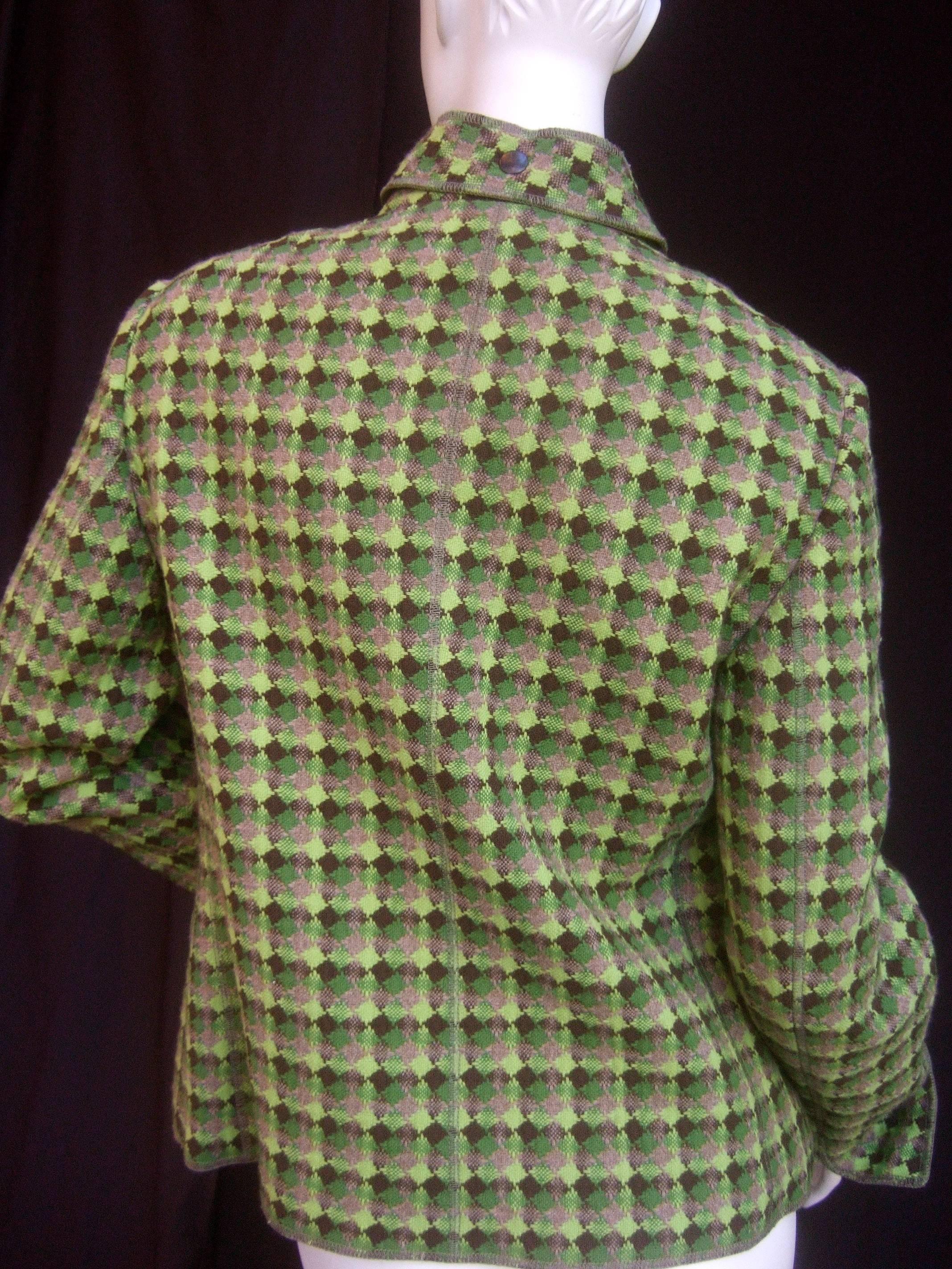 Akris Punto Green Plaid Wool Jacket  1