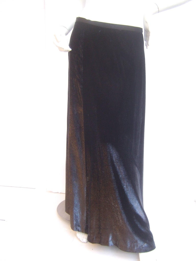 Black Long Silk Velvet Maxi Skirt from Bergdorf Goodman by Eric Gaskins ...