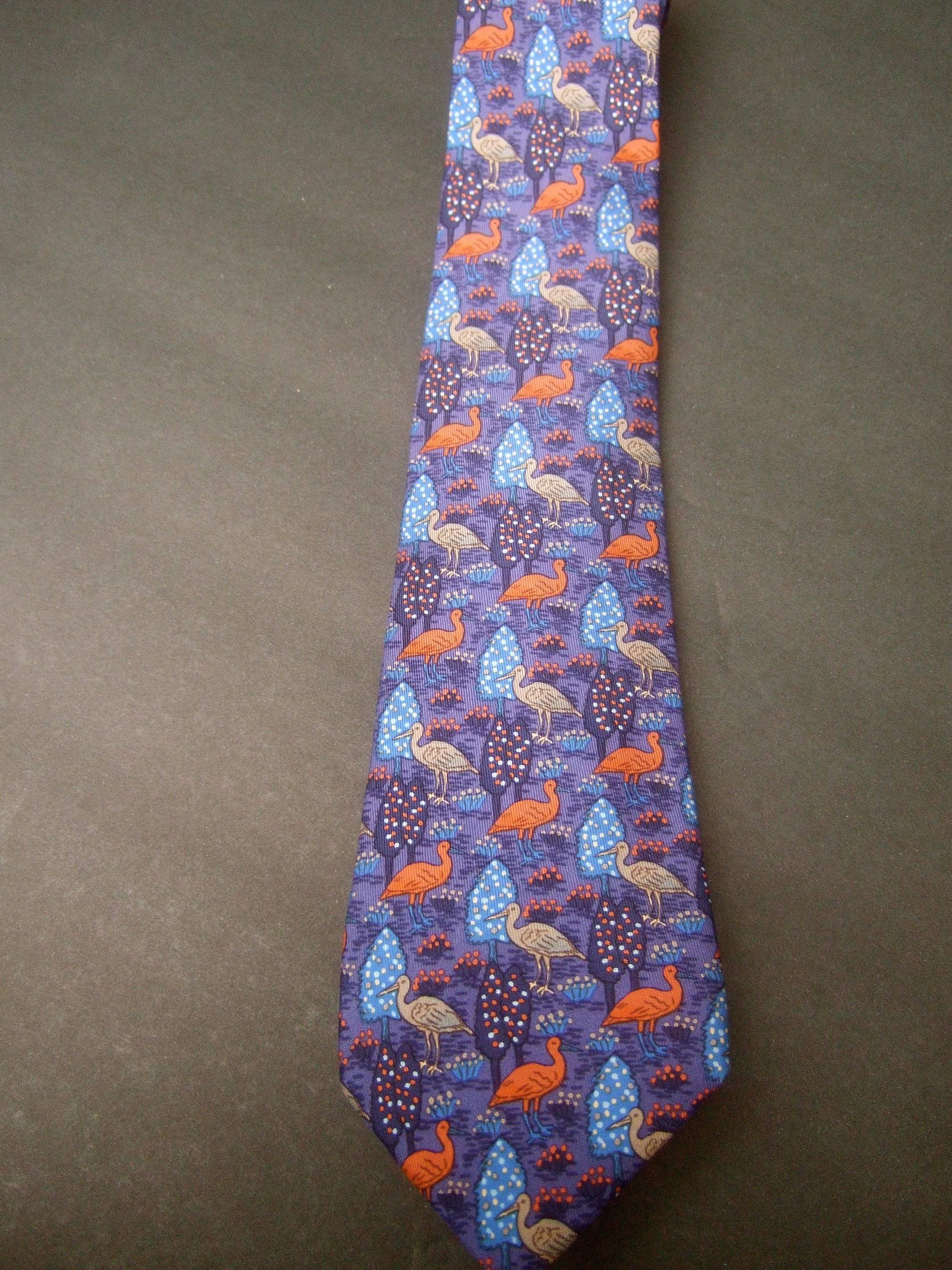 Hermes Paris Silk Bird Theme Necktie, circa 1990s 2