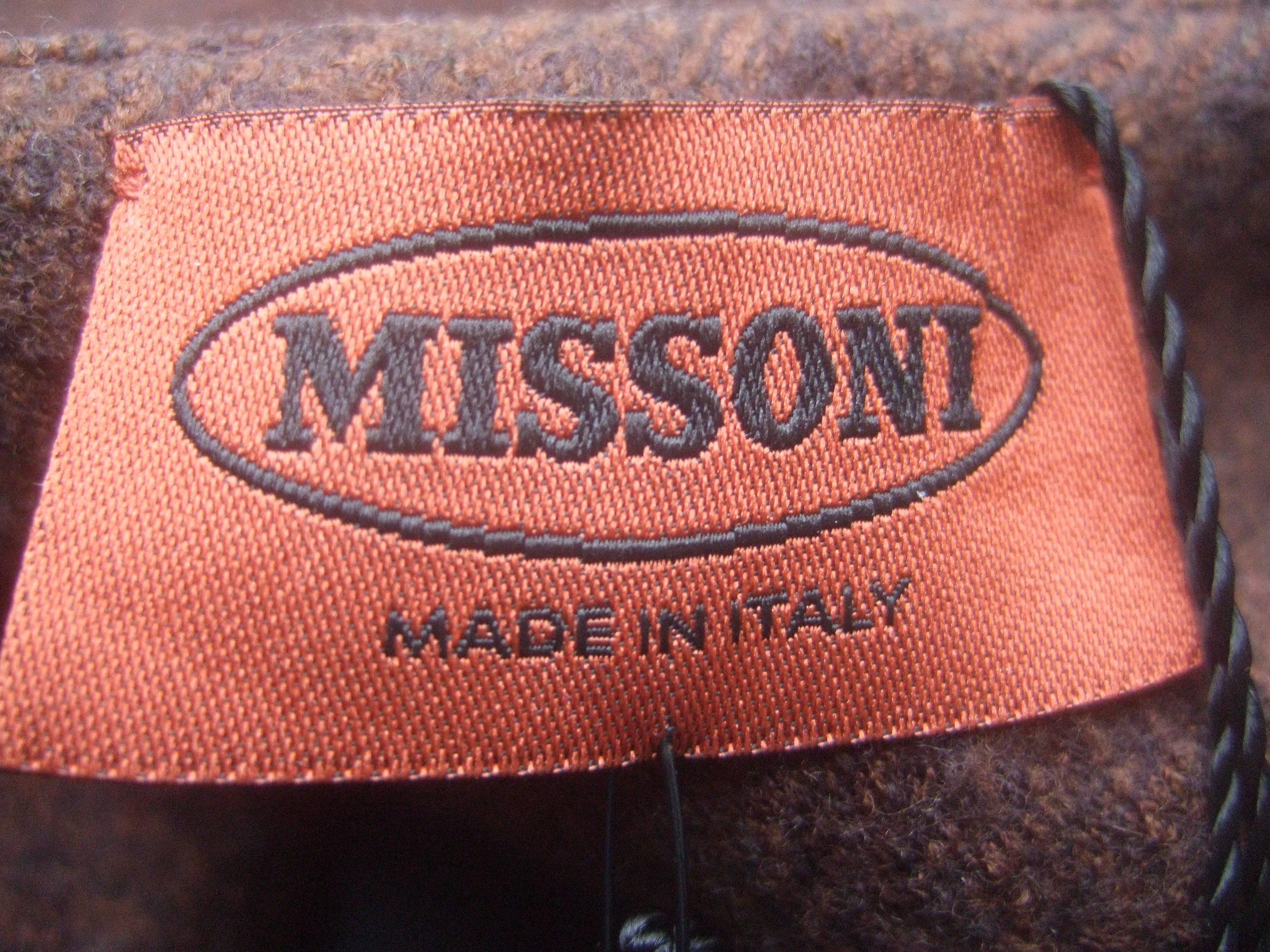 Women's Missoni Italy Brown Wool Sleeveless Sheath Dress 21st Century For Sale