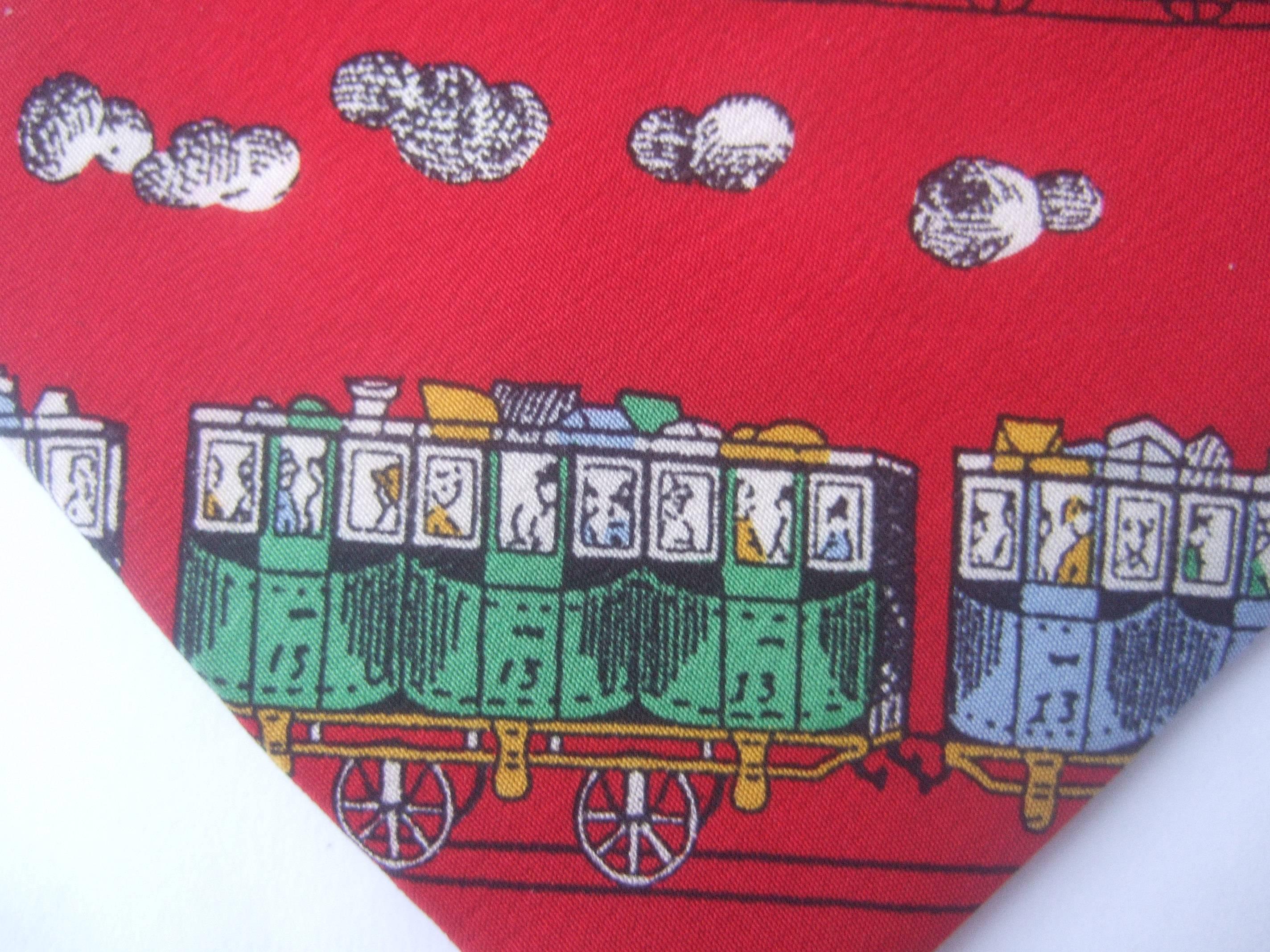 Fornasetti Italian Silk Locomotive Train Necktie c 1990s 4