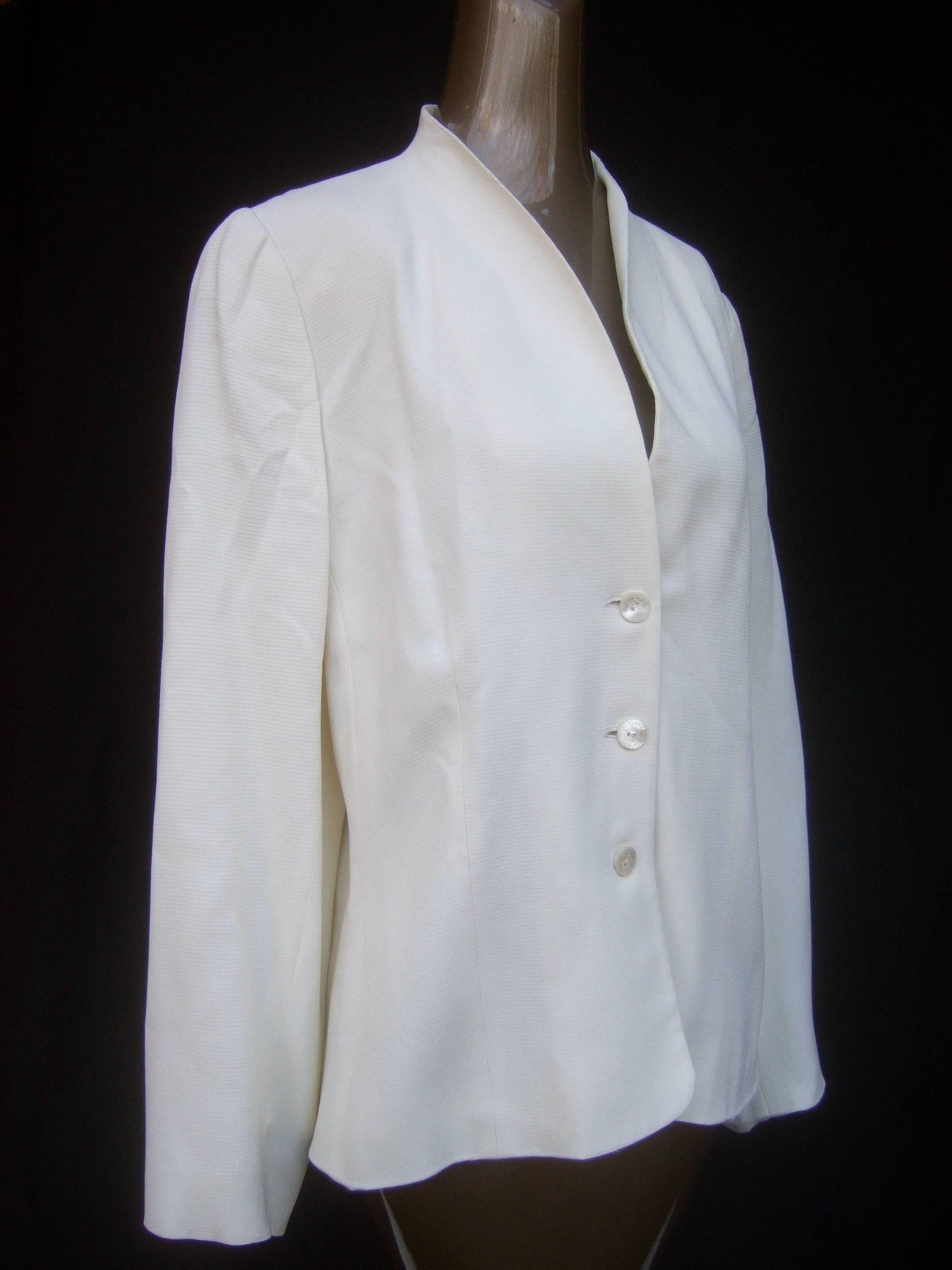 Gray Valentino Italy Crisp White Light Weight Jacket US Size 16 