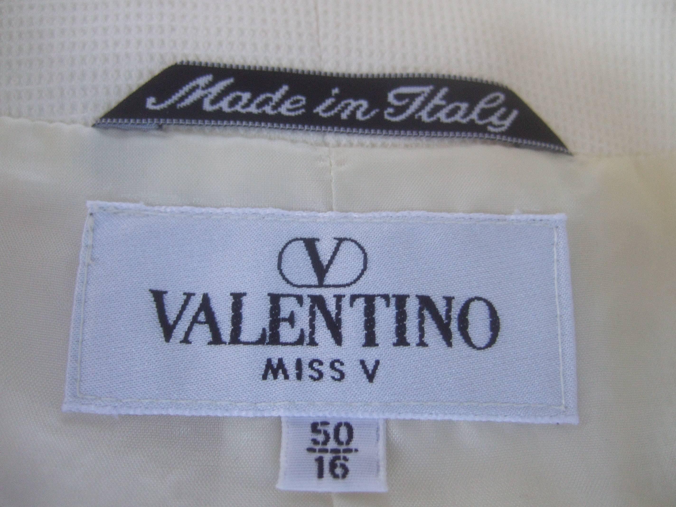 Valentino Italy Crisp White Light Weight Jacket US Size 16  2