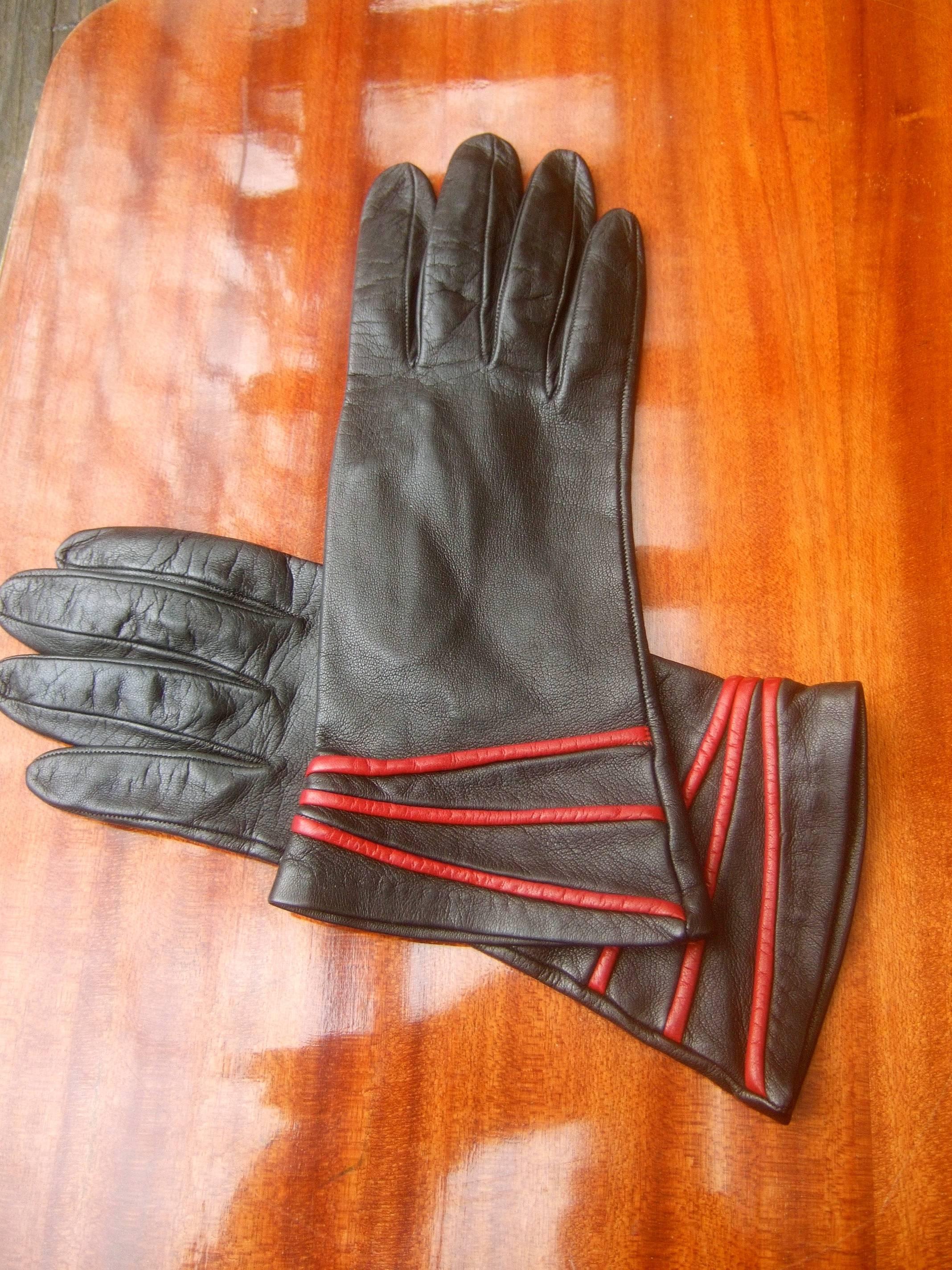 80s leather gloves