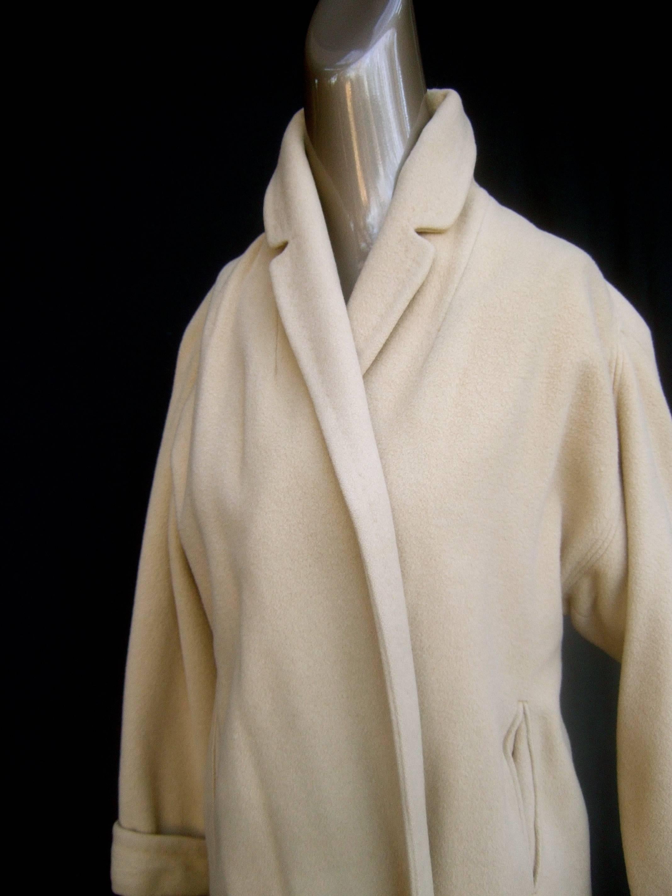 Luxurious  Mid-century Tan Cashmere Swing Coat c 1960 1